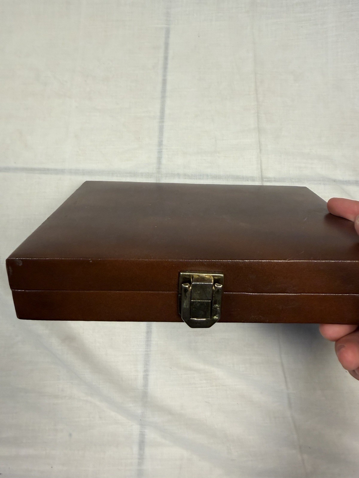 Backgammon Strategy Board Game Folding Brown Case w/ Latch, Complete 2-Player