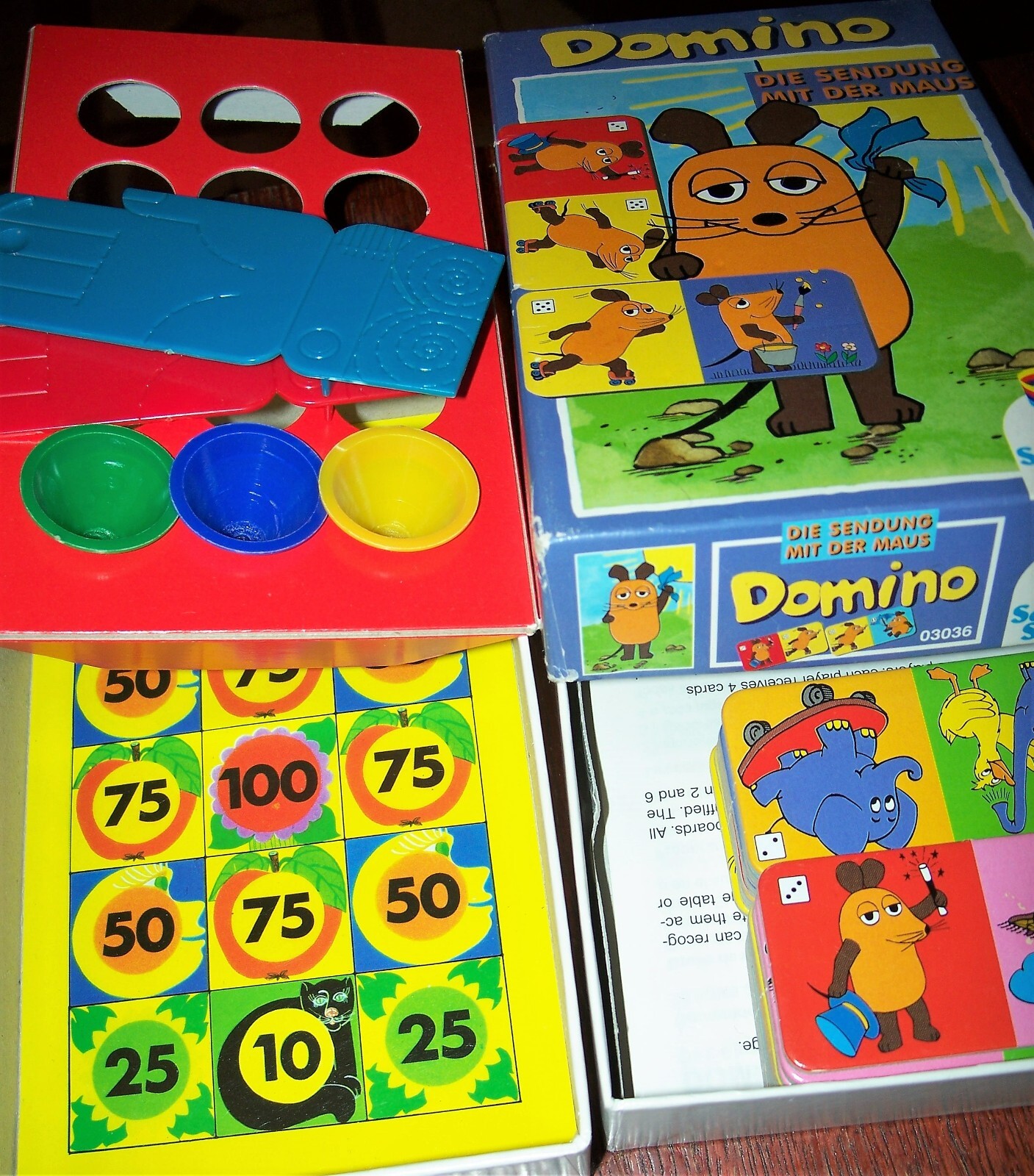 Vintage GERMAN Small Schmidt Games 03036 Domino & Hutchen Spiel 03019