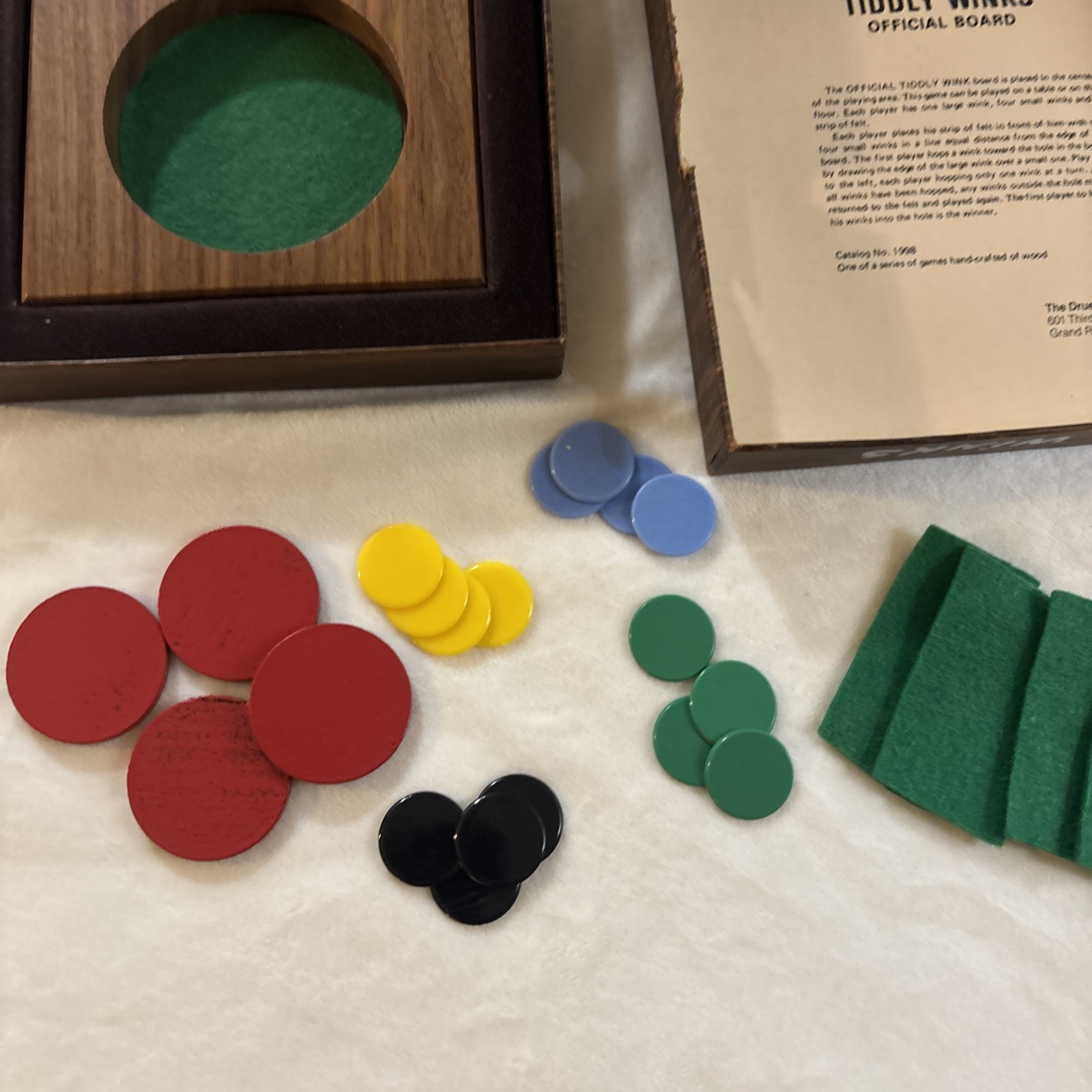 Vintage Tiddly Winks The Drueke Co. No 1998 American Walnut Wood