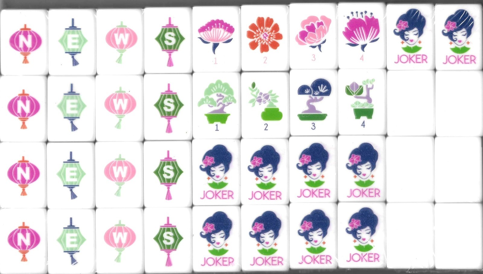 DARK GREEN – 4 Layer Acrylic Mahjong Tiles Full American Set 160 Tiles US SELLER