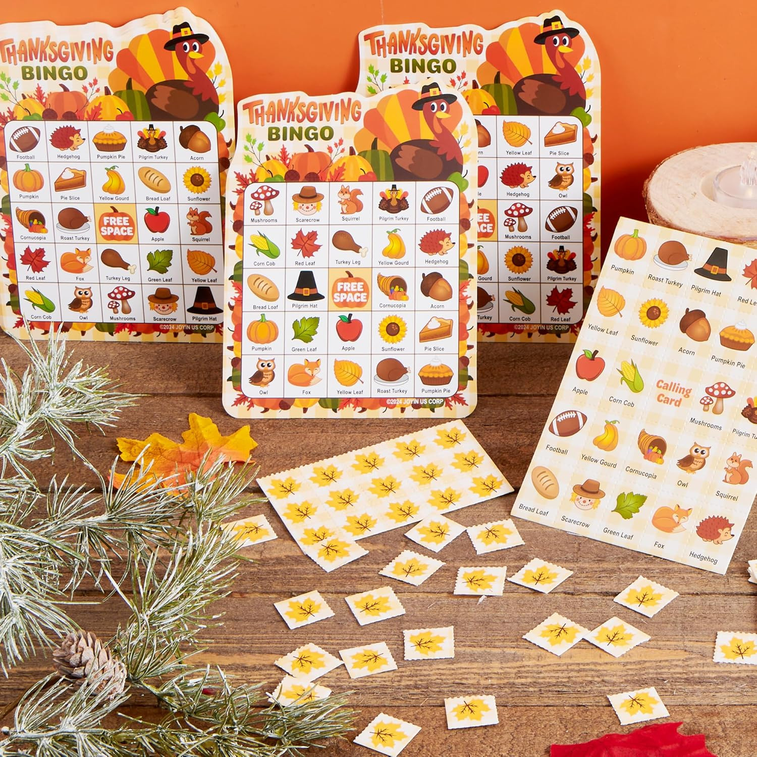 30 Pc Thanksgiving Bingo Game Cards Kids Family Party Classroom Activity