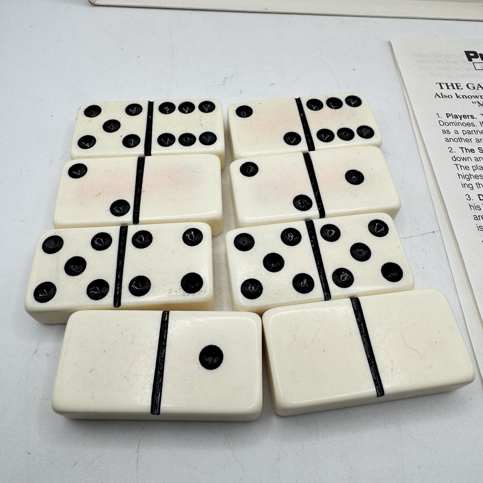 Puremco Marblelike Dominoes Pro Extra Thick USA 28 Pcs American Theme & Rules