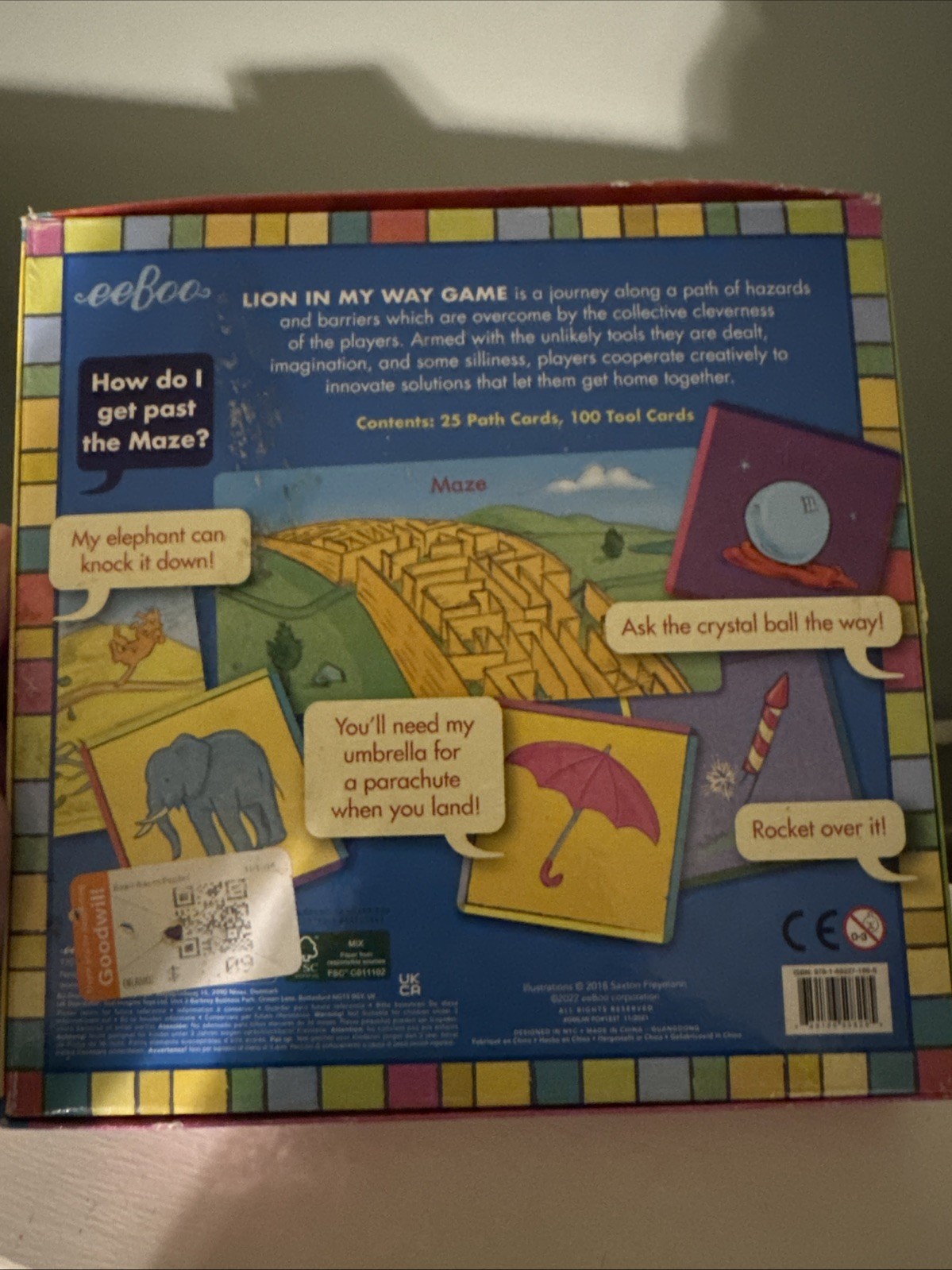 eeBoo Lion in My Way Game Kids Ages 5+ Imaginative Problem Solving Animal Box