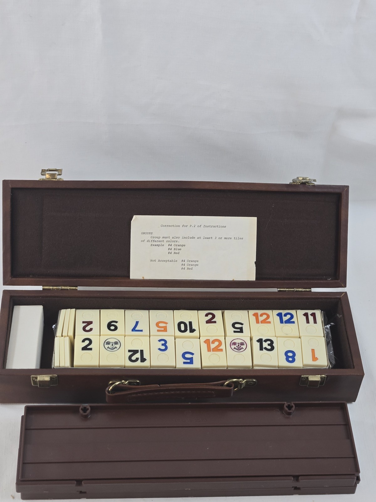 Vintage Tournament Rummikub Board Game Pressman Leather-Look Case Complete