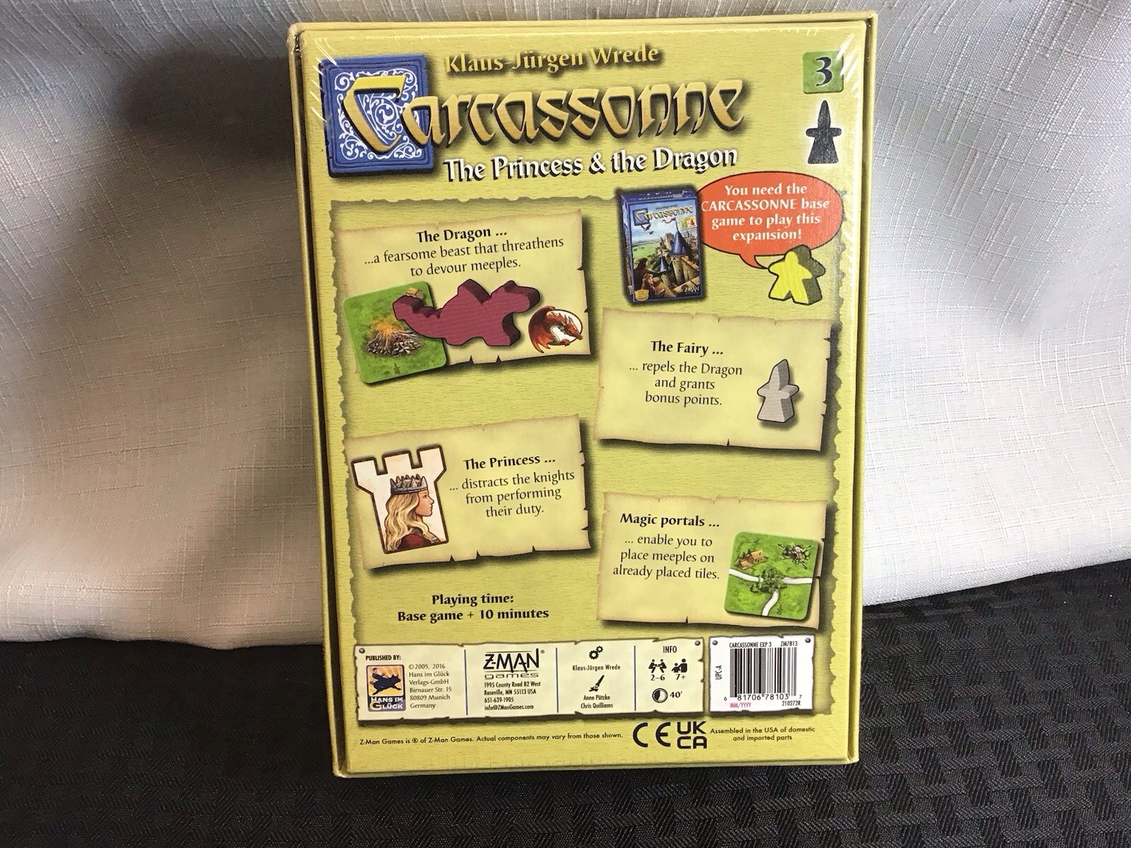 Carcassonne 2.0 The Princess & The Dragon Expansion #3 Board Game Z-Man ZM7813