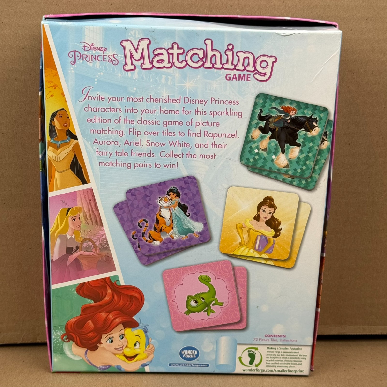 Disney Princess Matching Game Wonder Forge 72 Picture Tiles Ages 3+ Complete