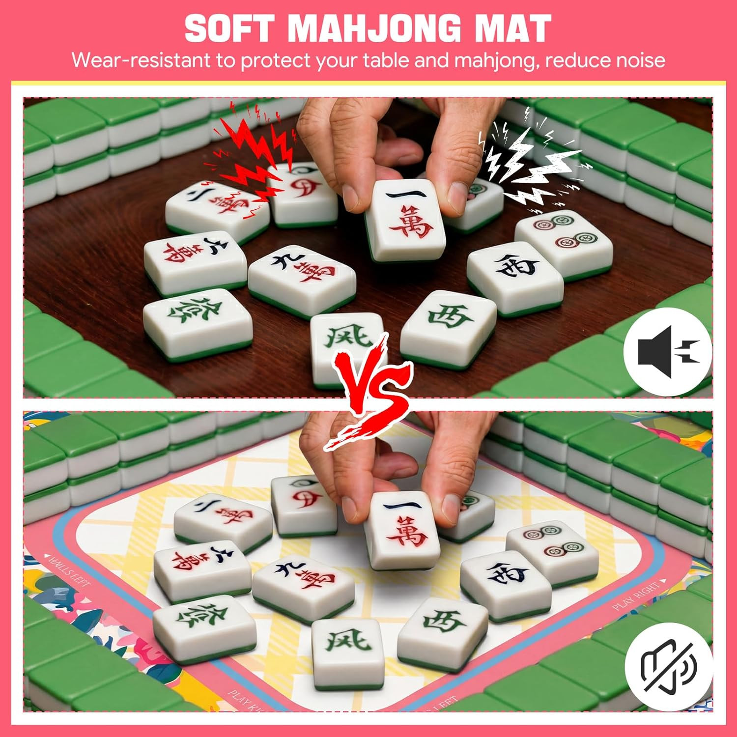 Drydiet Yellow Lemon Mahjong Mat for Table 31.5 x 31.5 Inch American Mahjong Mat