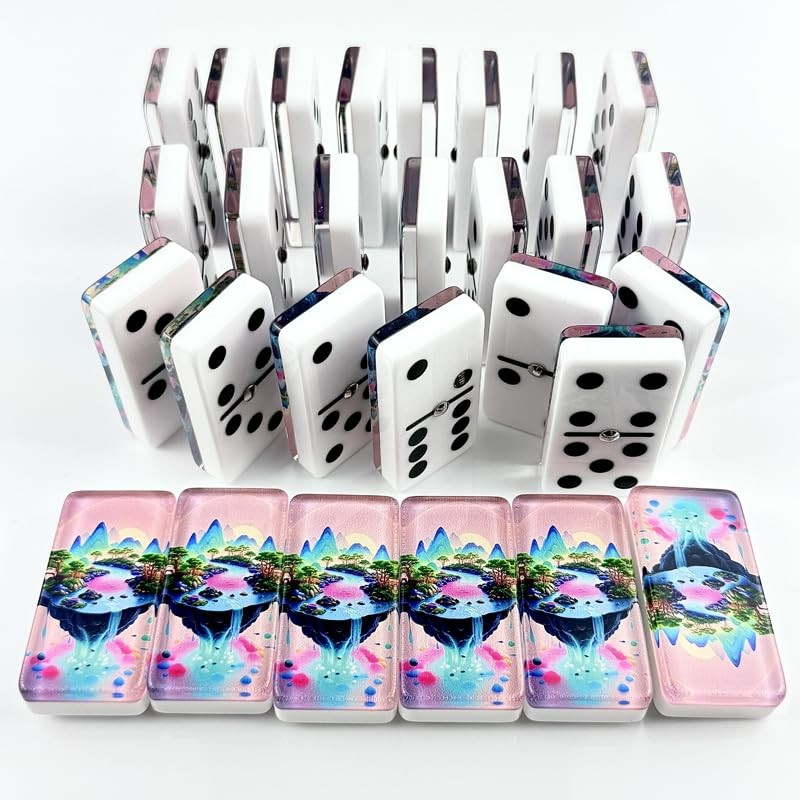 Dominos Set for Adults Kid – Dominoes – Board Games, Double 6 Dominoes Family…