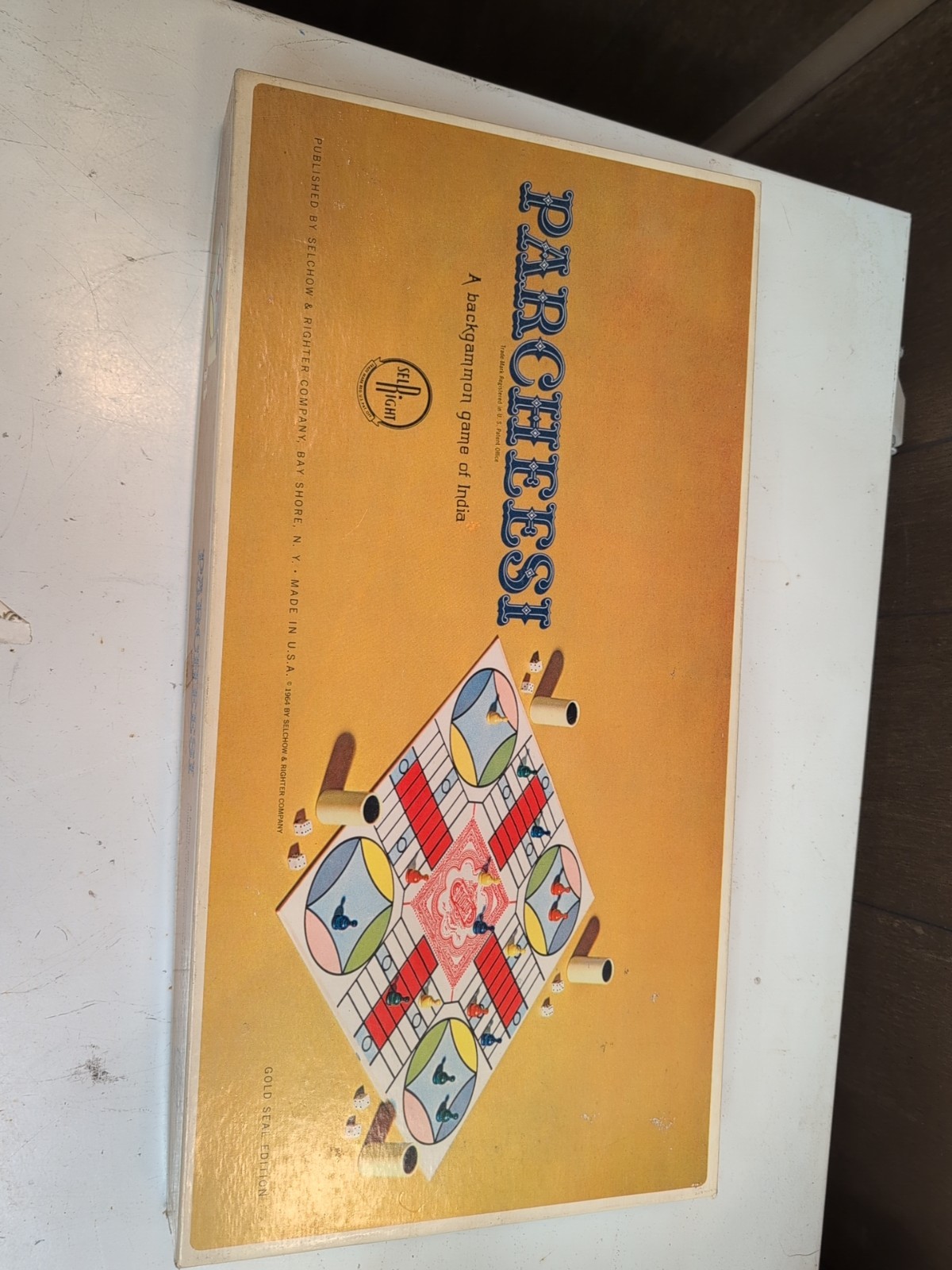 Vintage Parcheesi Board Game Gold Seal Edition – 1964 | wooden missing 1 Die