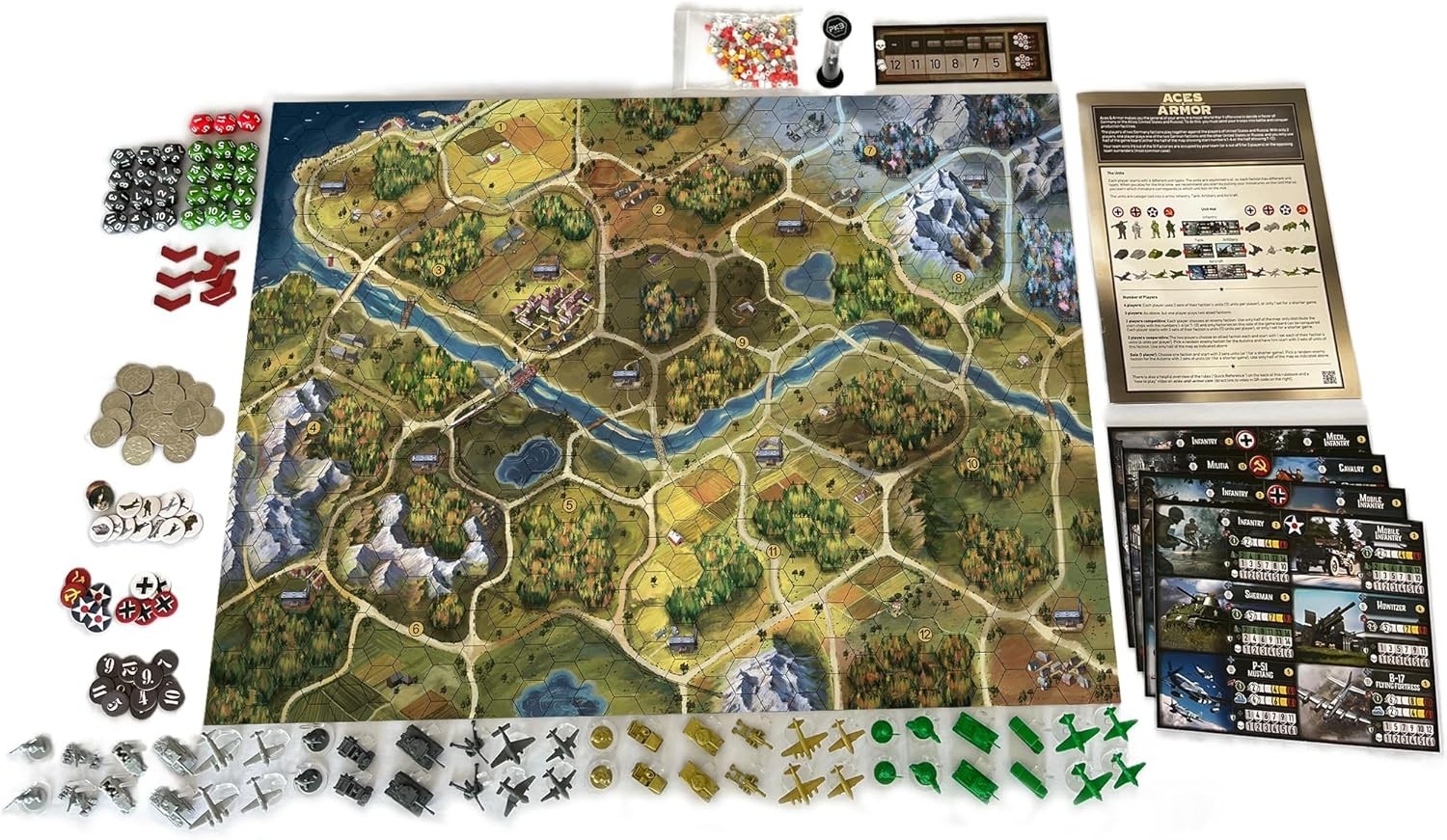Aces & Armor, WWII War Miniatures Strategy Board Game, Ages 14+, 1-4 Players,…