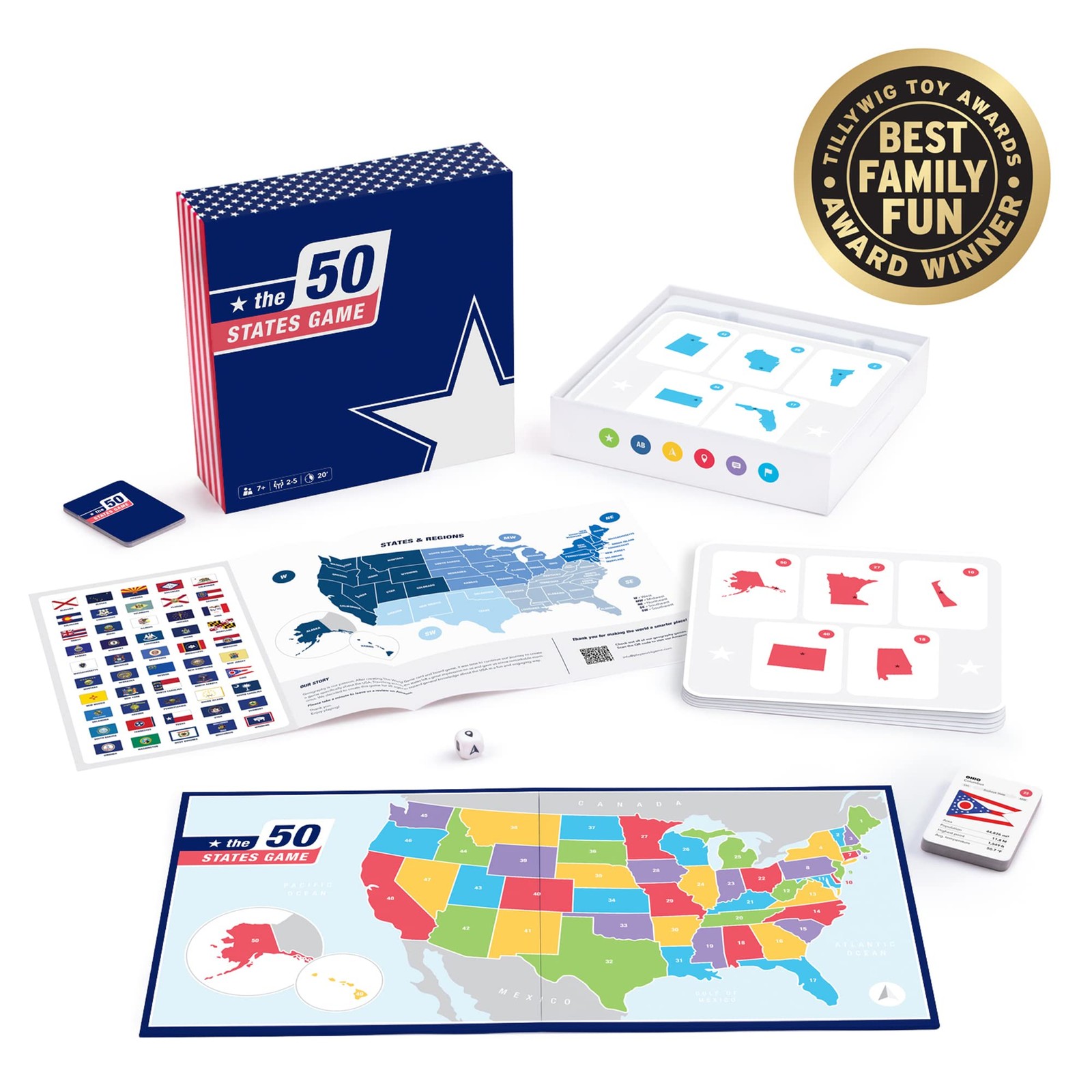 The 50 States Game – US Geography Board Game – Educational Game for Kids & Ad…