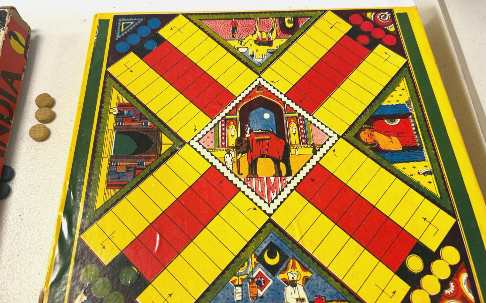 Vintage Rare Game of India Milton Bradley, No 4083 Board Hunting Game