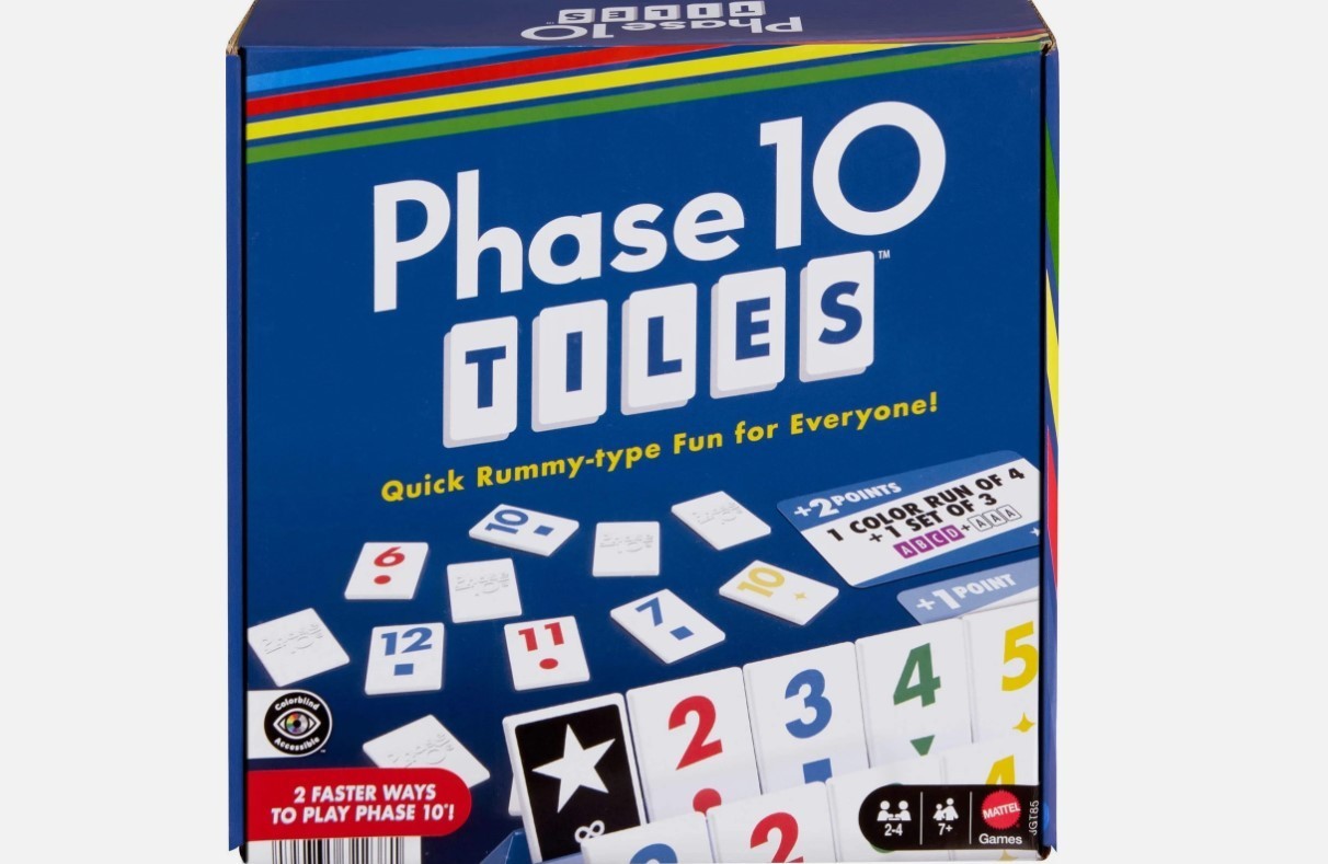 Phase 10 Tiles Game – Quick Rummy Play for 2-4 Players with Unique Phases – NEW