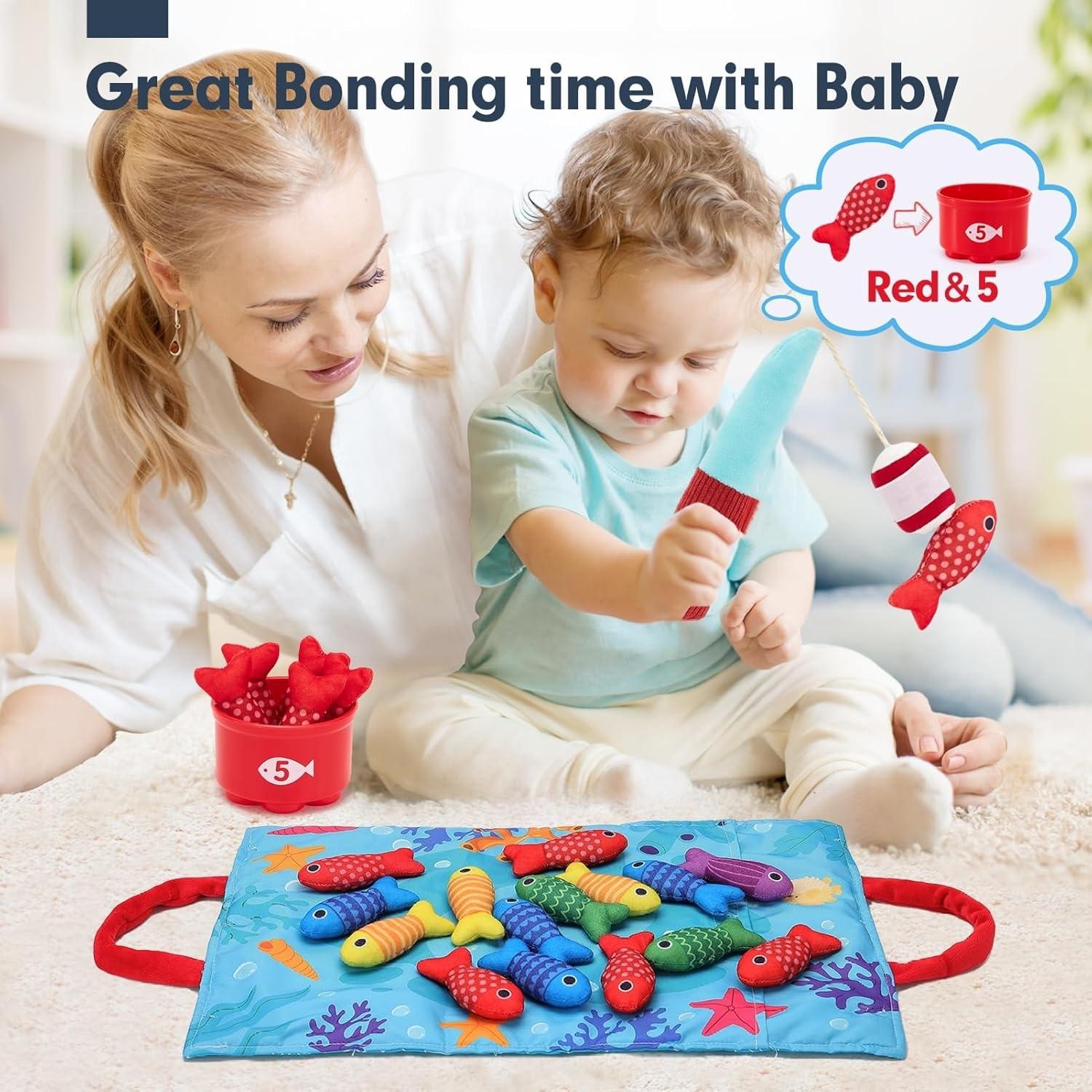Montessori Toy for Children Cloth Fishing Educational Learning Toys Math Sorting