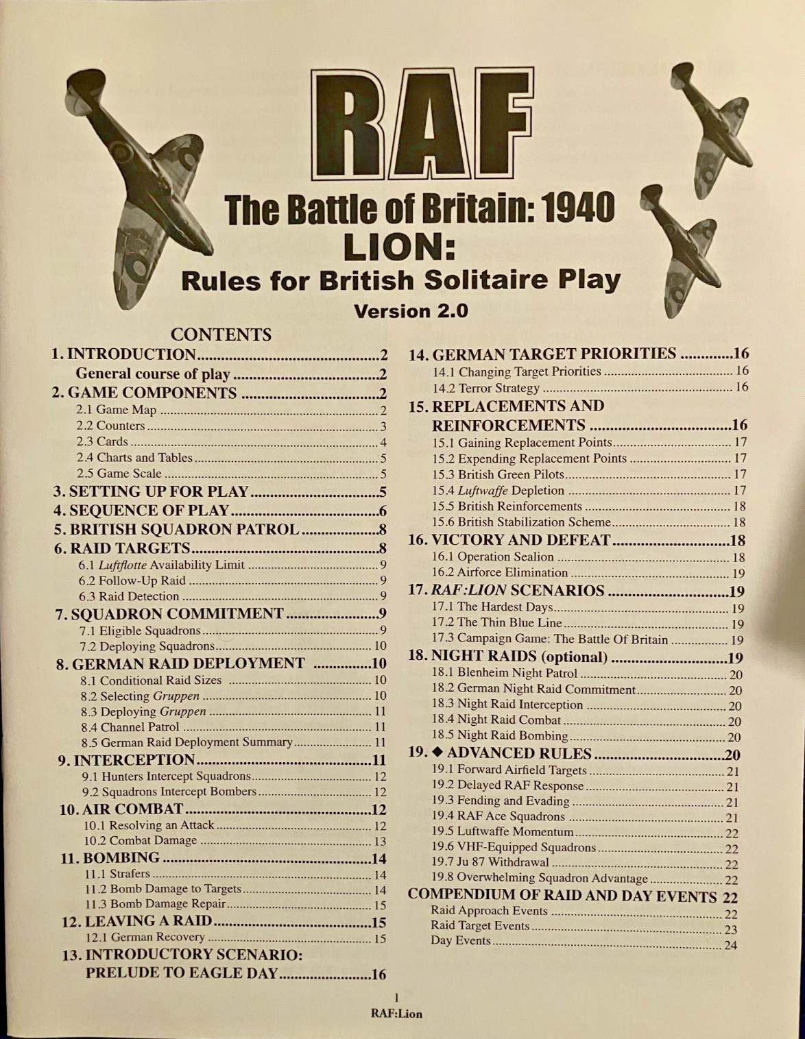 RAF: The Battle of Britain, 1940 (Decision Games, 2009)