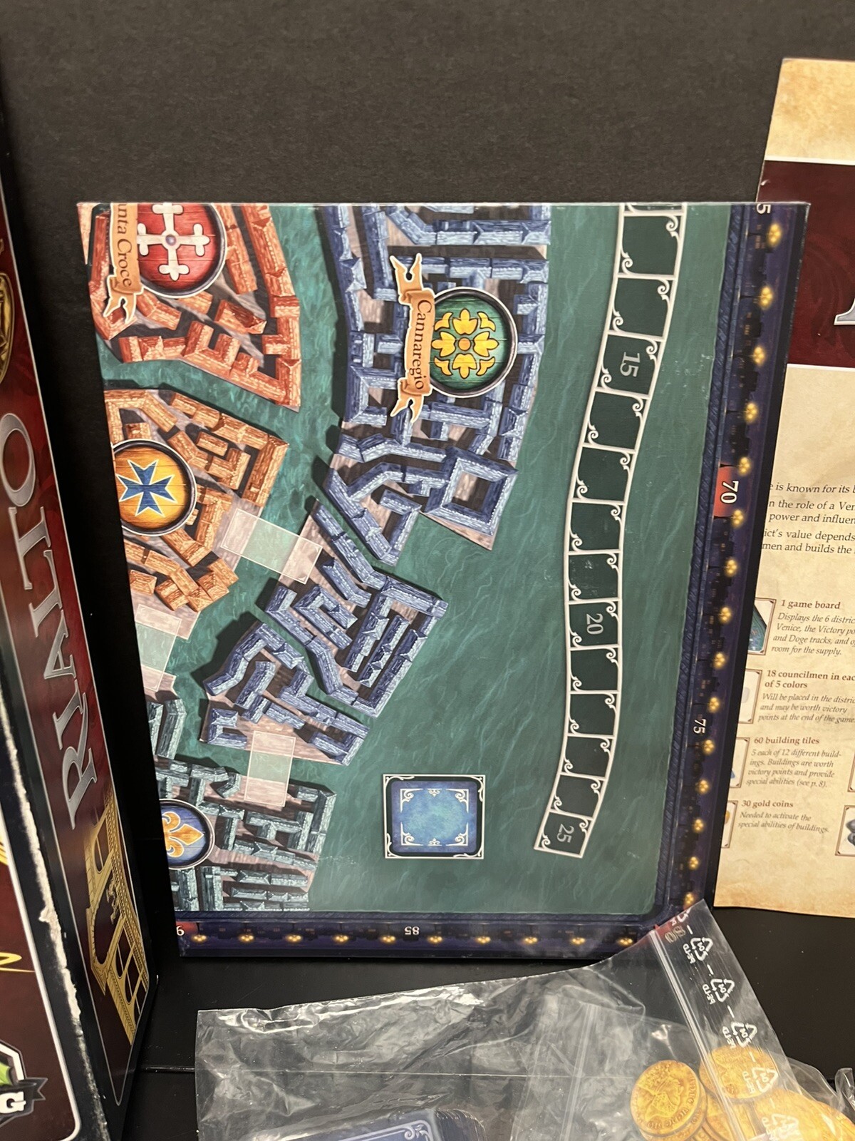 Rialto Stefan Feld Board Game 2013 100% Complete Venice Tactical City TMG