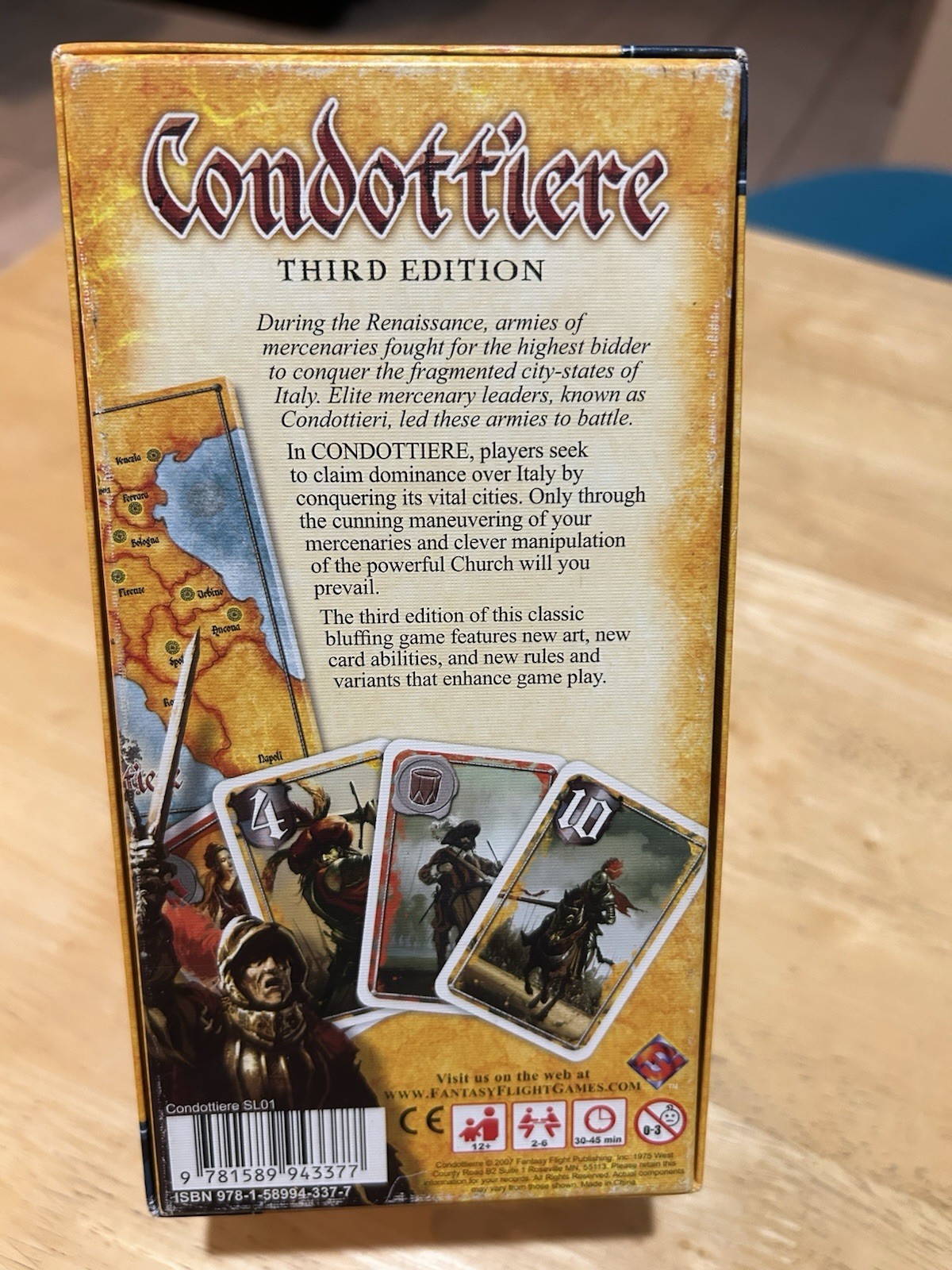 Complete Fantasy Flight Games Condottiere 3rd Ed Renaissance Board Game