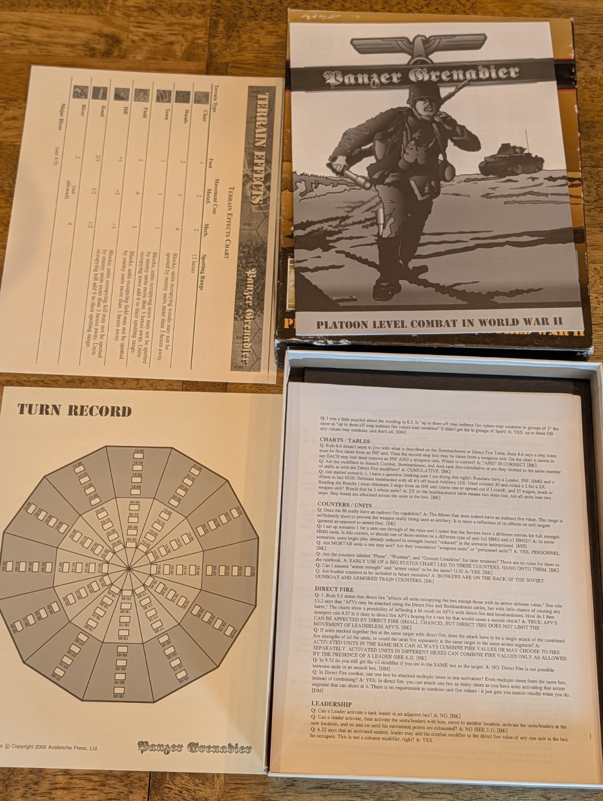 Avalance Press Panzer Grenadier: Platoon Level Combat in World War II Board Game