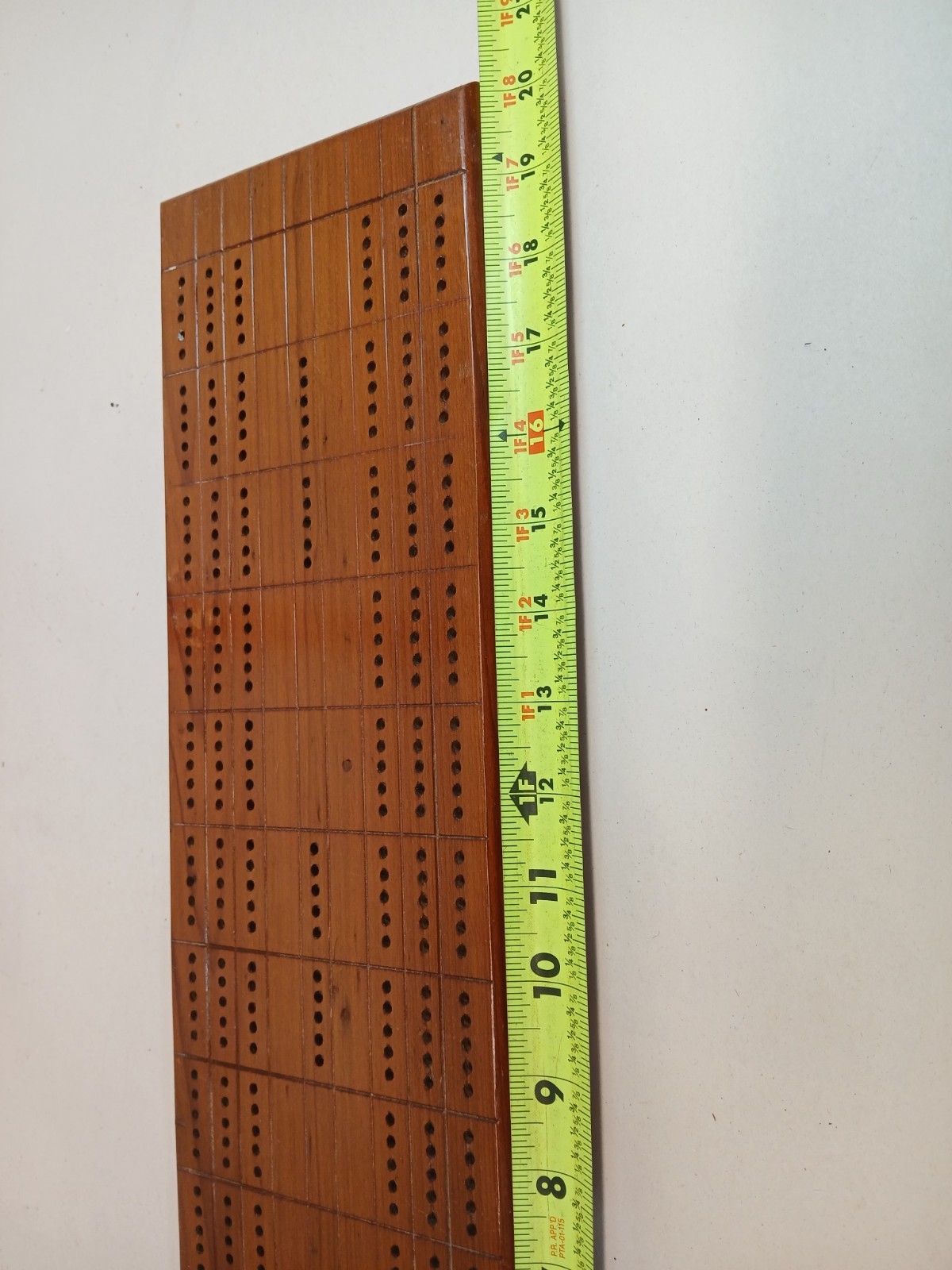 Vintage Handmade Wooden Cribbage Board 20″ 3 Track Signed 1994 No Pegs