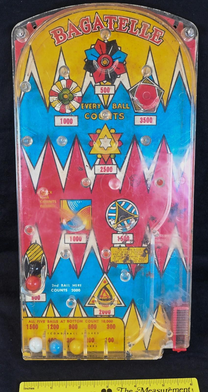 Vintage Bazooka Bagatelle Marble Game, Marx, 1950’s, Free Shipping, RRCA, S1656