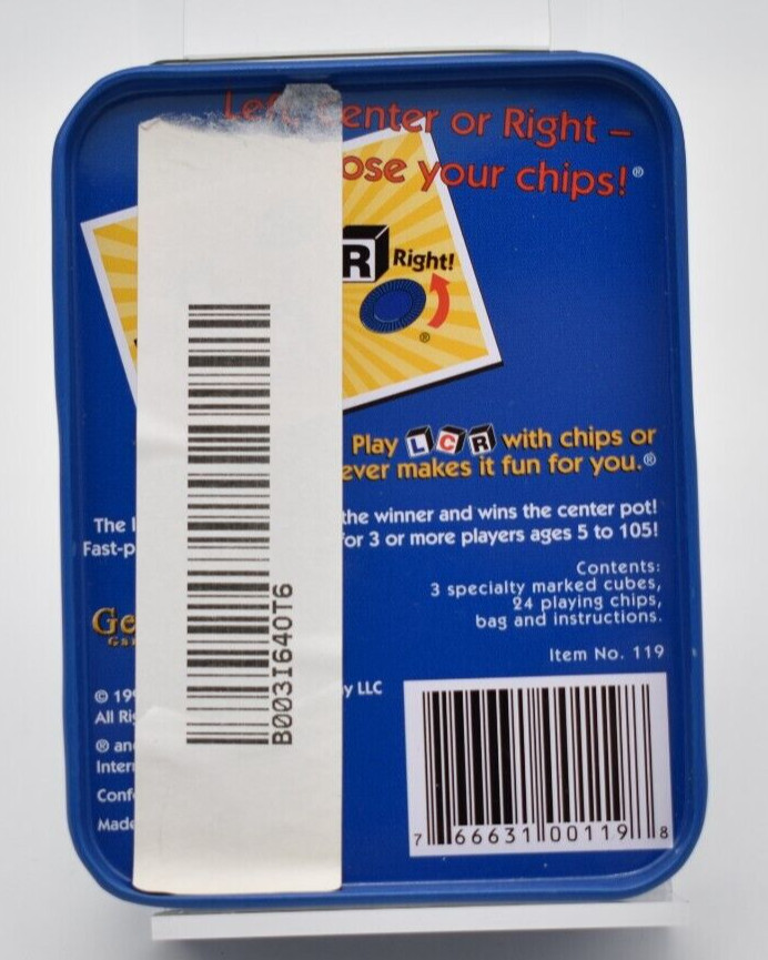 LCR Left Center Right Dice Game / New Sealed