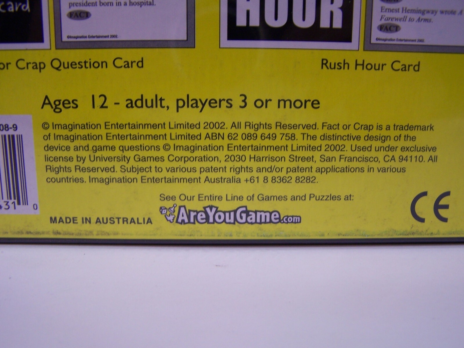 University Games Fact Or Crap Trivia Game Age 12 To Adult 3 – 8 Players
