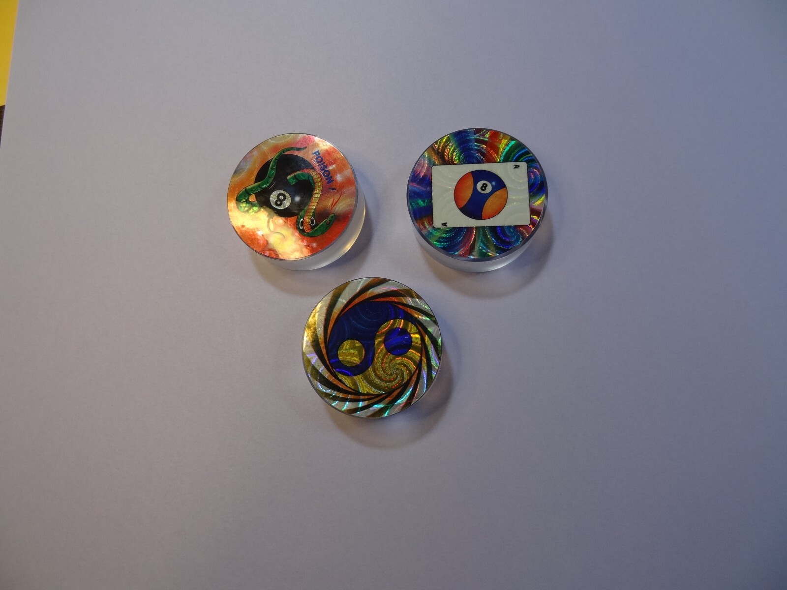 Pogs * Slammers * Miscellaneous * 3 Different * 1-1/2″ x 1/2″ Colorful * Set 1