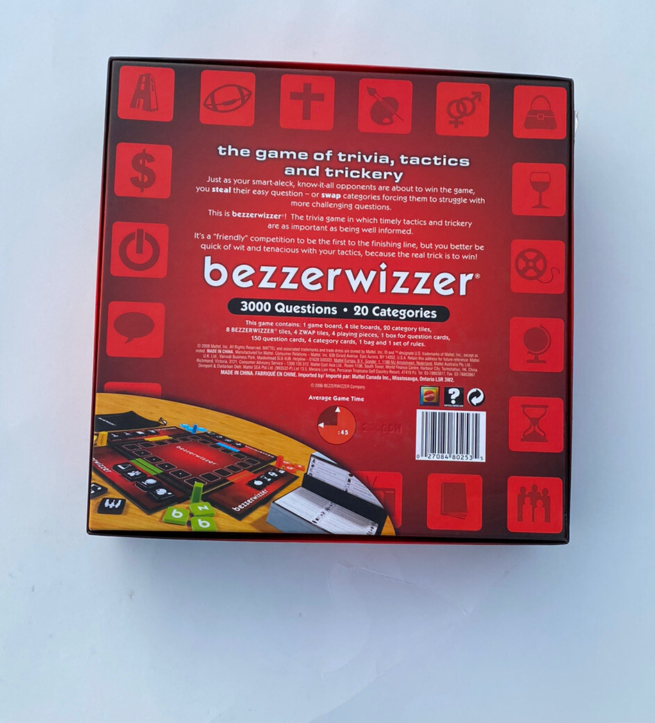 Mattel R1886 Bezzerwizzer Trivia Board Game – Red Open Box Free Shipping See Pic