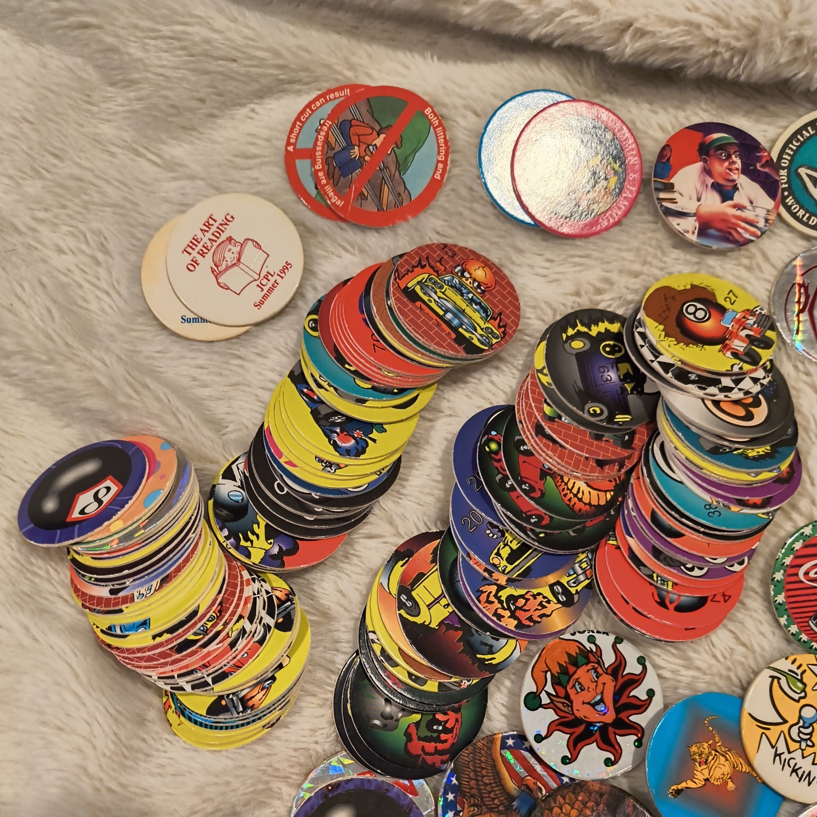 180+ |VG Variety| Vintage/1990’s Pogs Collection-Includes rare promos-See pics!!