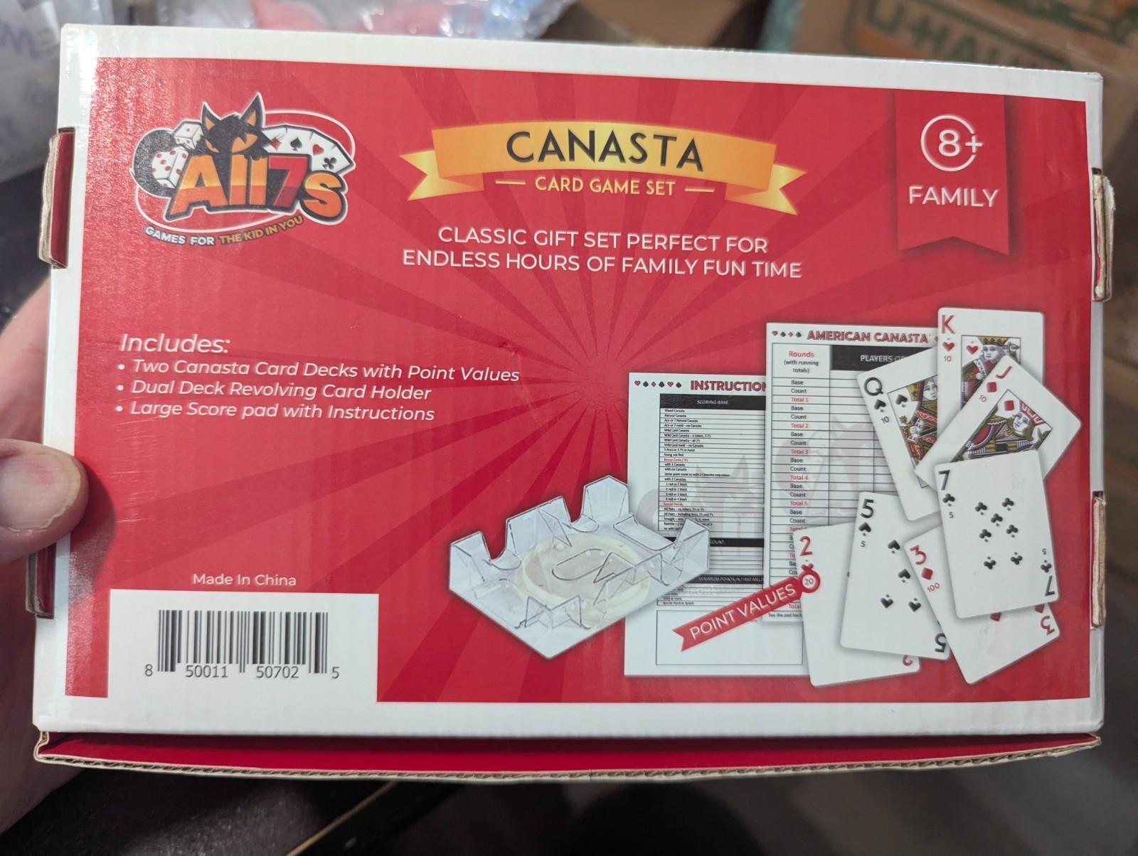CANASTA CARD GAME SET Two Decks Dual Deck Card Holder 2 Scorepads 100% COMPLETE