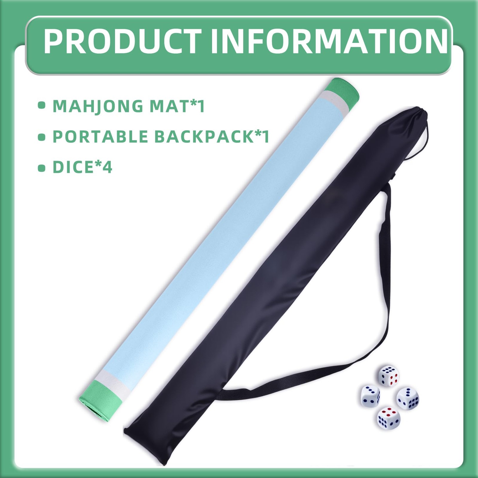 Light Blue Mahjong Mat 31.5×31.5 Inch Thick Neoprene Waterproof Noise Reducti…