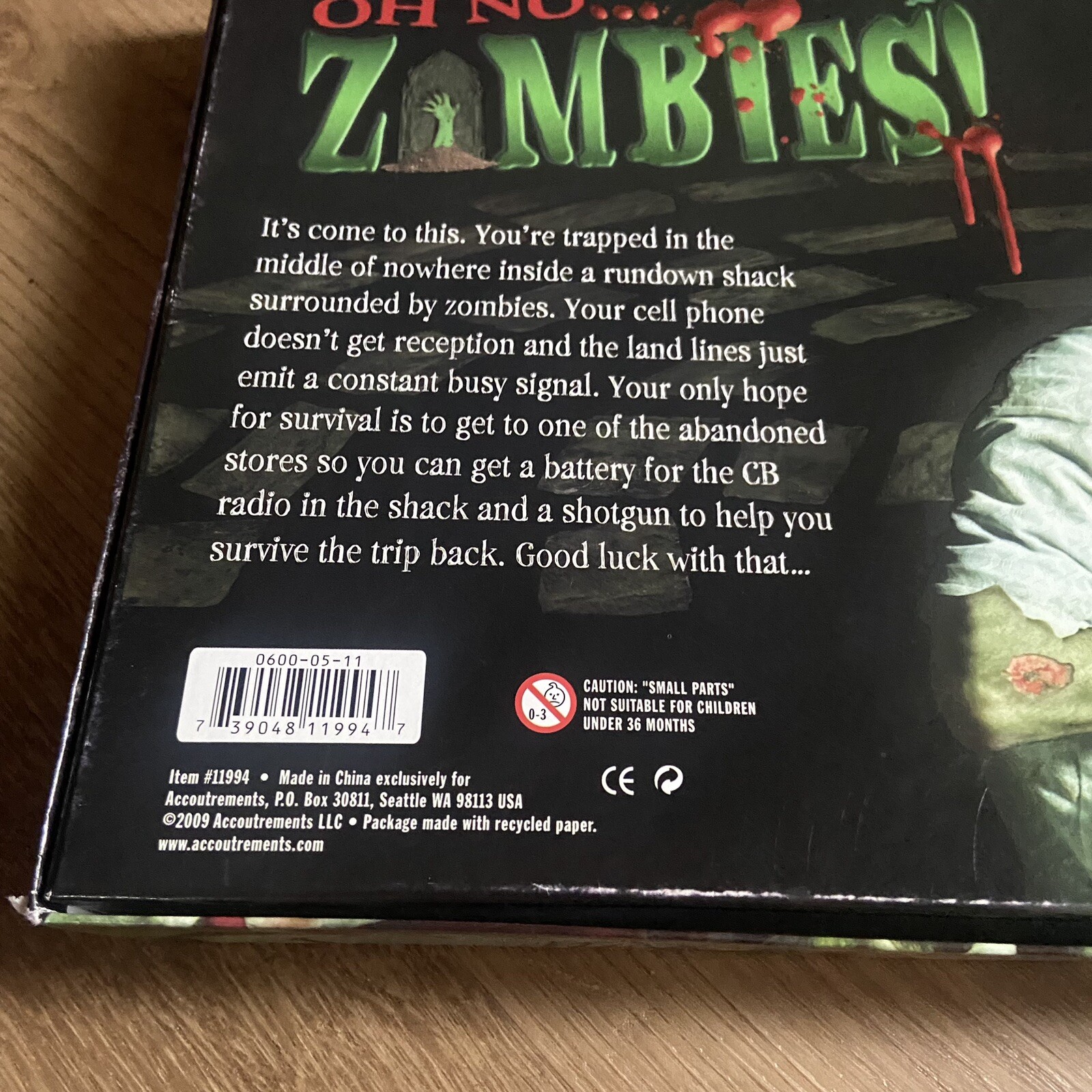 Oh No… Zombies! Board Game Halloween Archie McPhee 2009 Missing Pieces Spooky