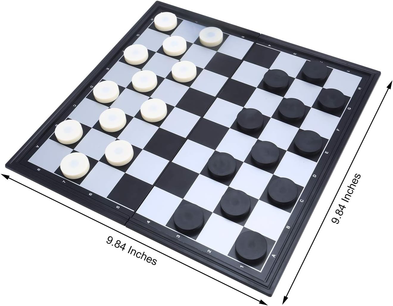 Magnetic Travel Checkers Board Game Set with Folding Board Family Educational To