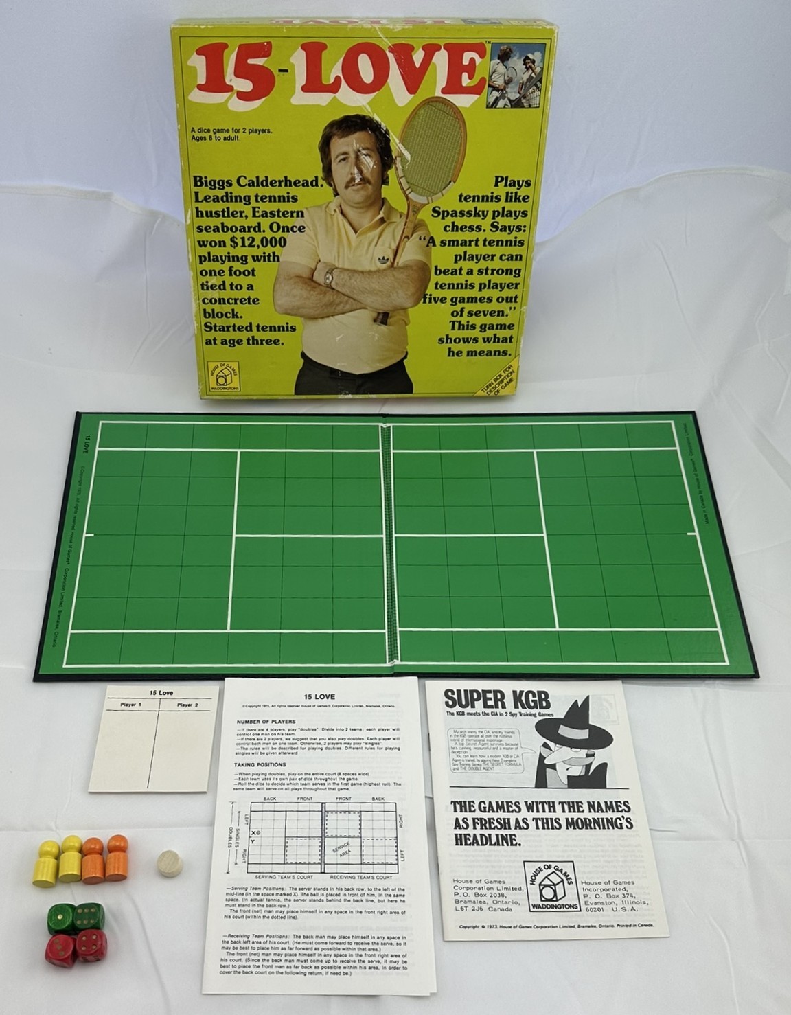 1974 15 Love Game by Waddington Complete in Very Good Condition FREE SHIPPING