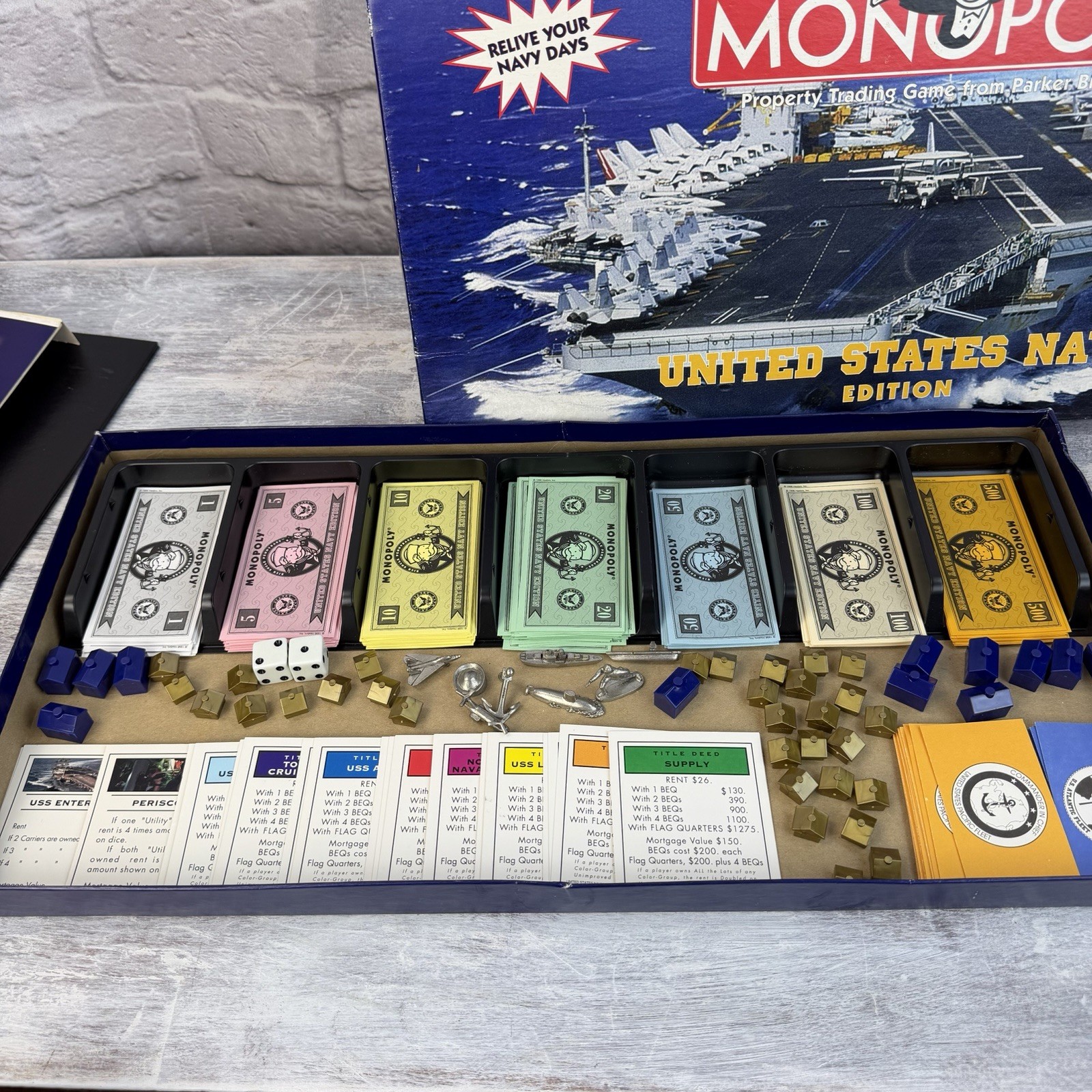 Monopoly United States Navy Edition Complete Parker Brothers 2000 Board Game