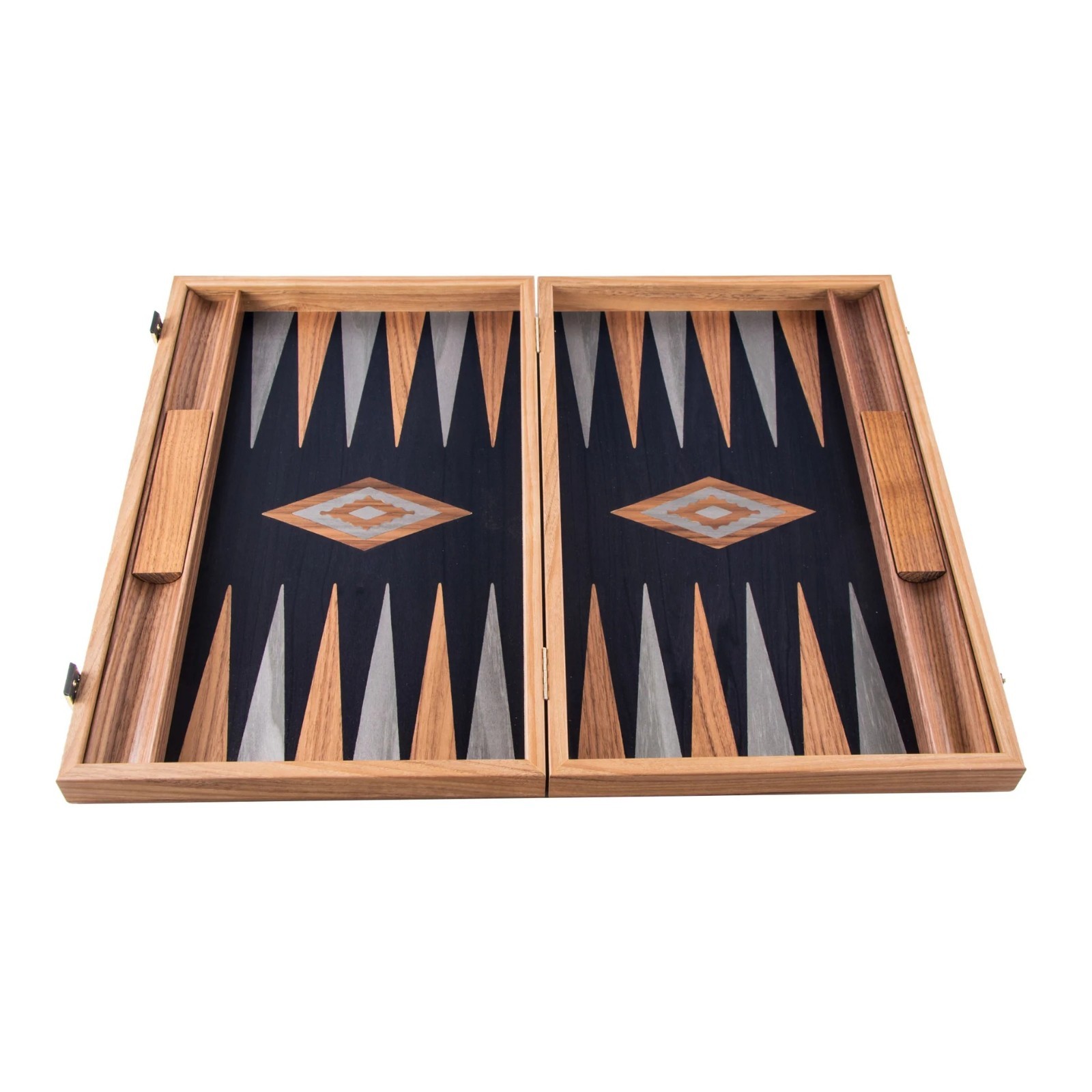 Manopoulos Premium Handcrafted American Walnut with Black Oak Backgammon Set