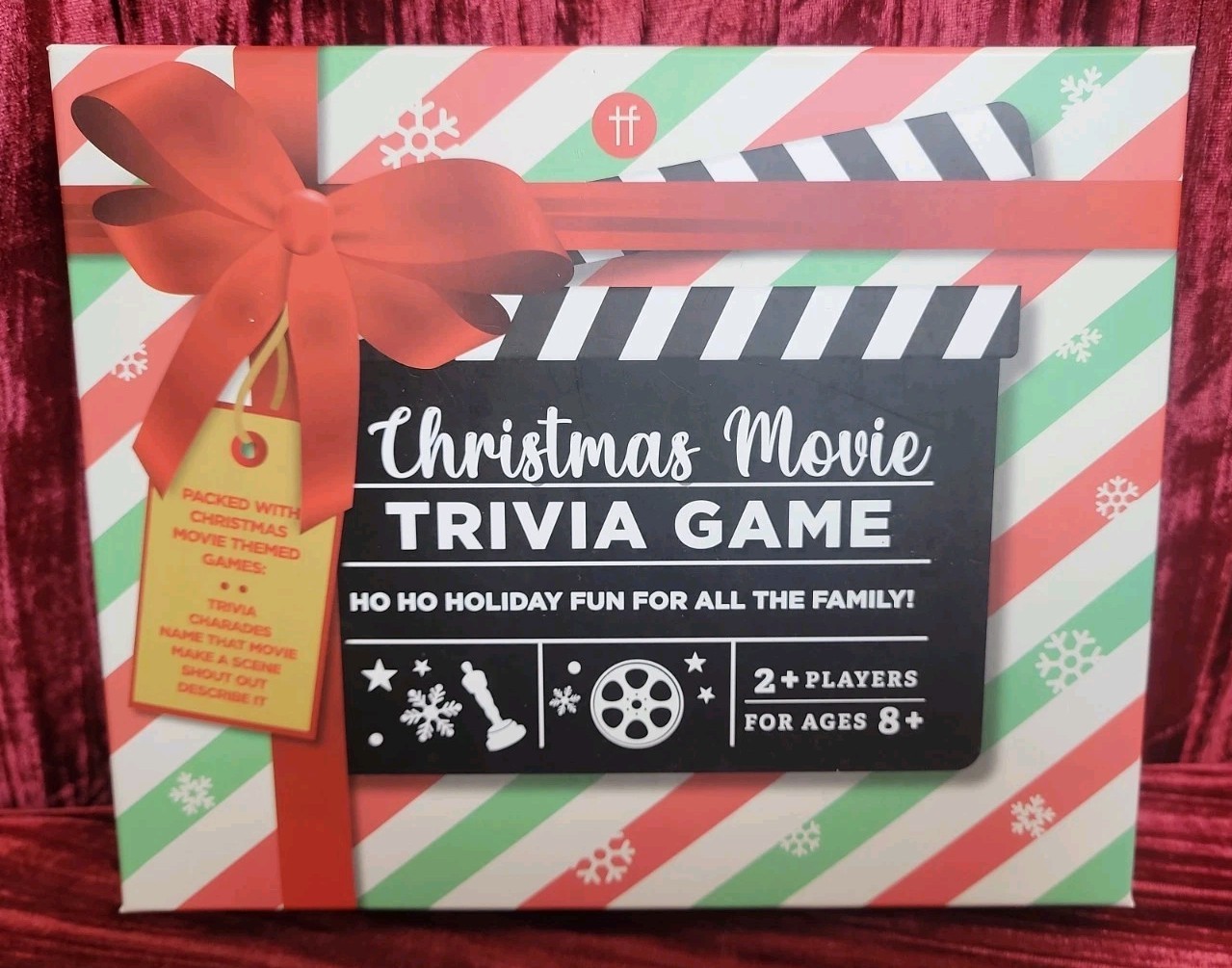 Table Fun Christmas Movie Trivia Game, Multiple Games, Card Trophy, 2+ Players