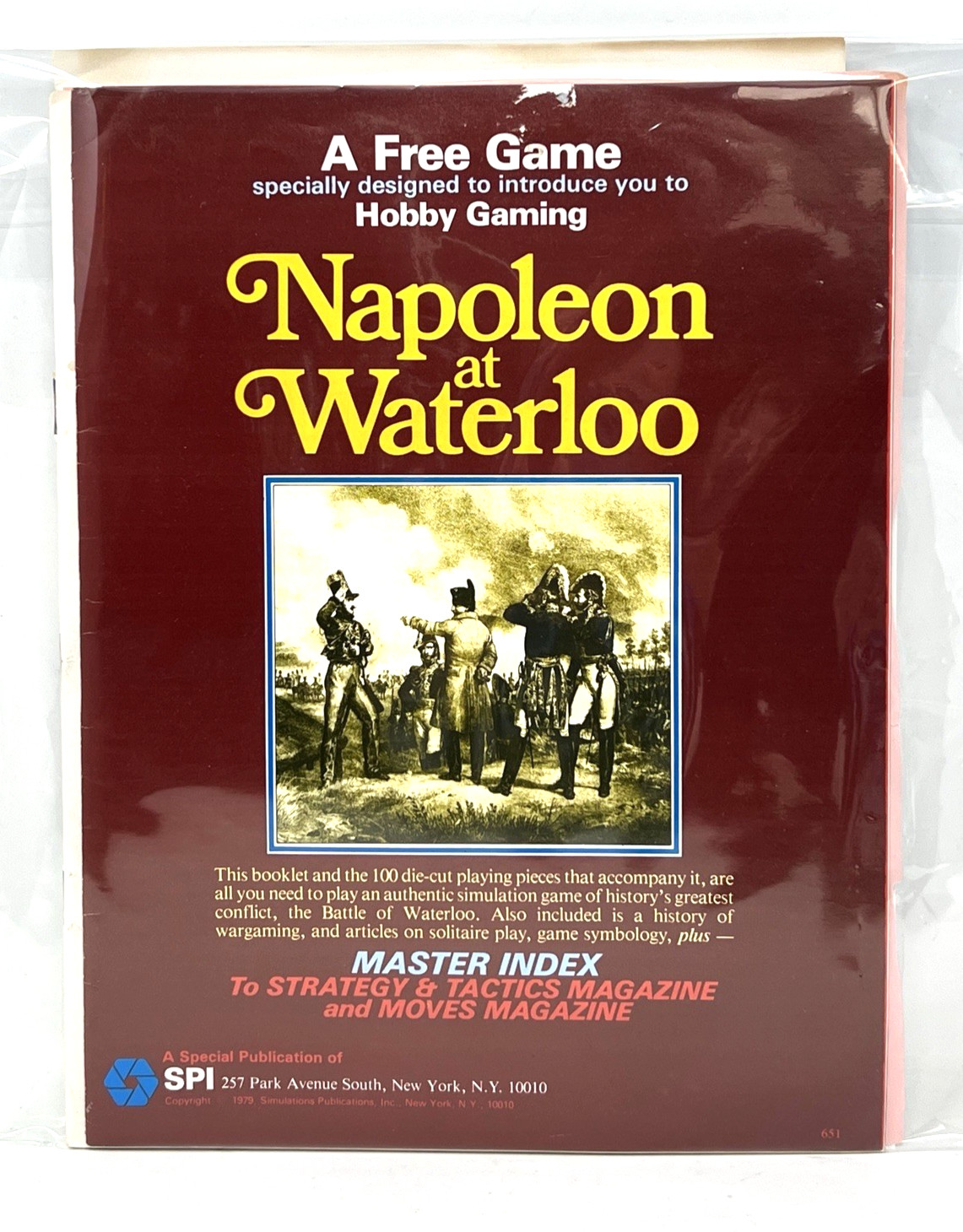 SPI War Games Napoleon at Waterloo 1979 UNPUNCHED
