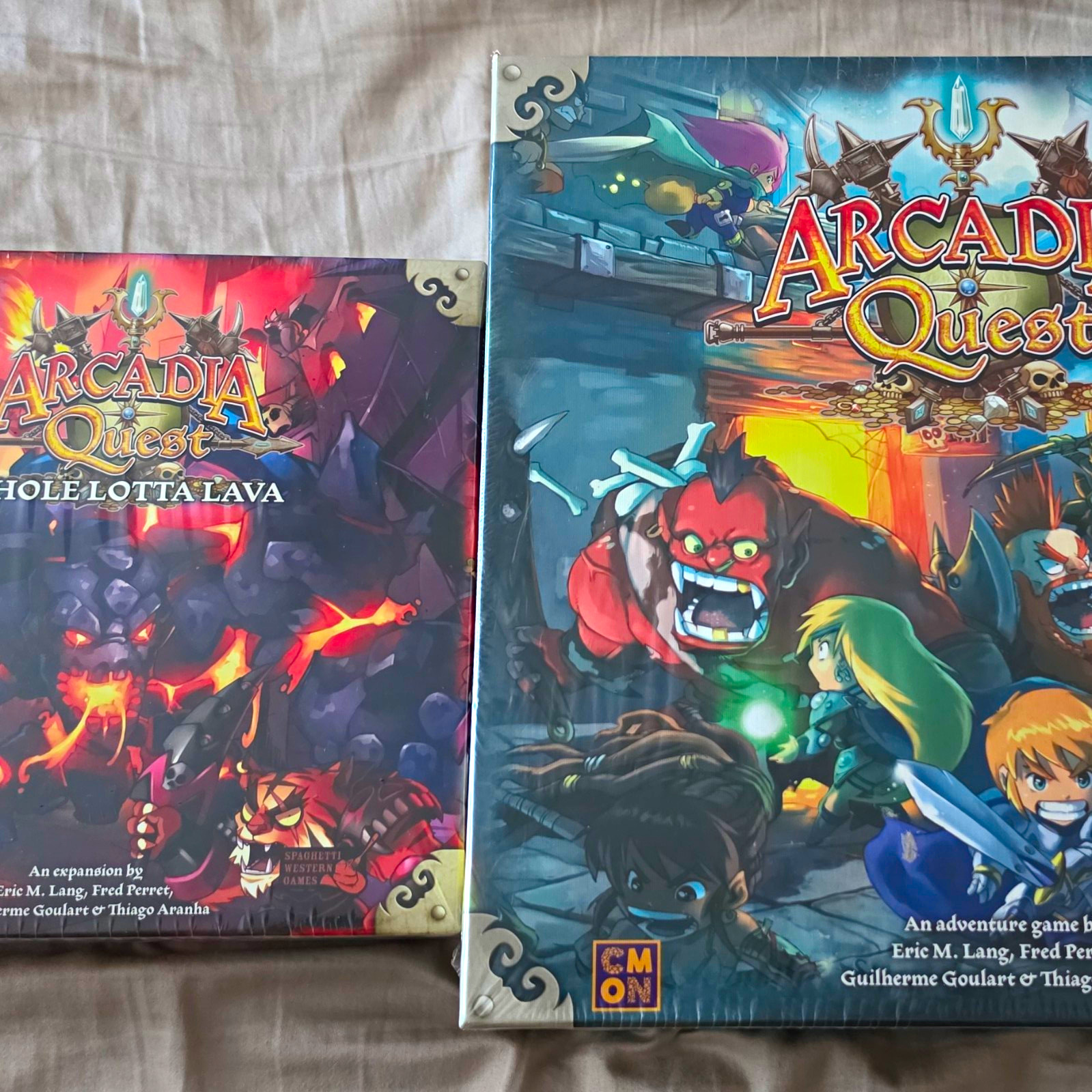 Arcadia Quest Board Game w/whole Lot Of Lava Expansion Fantasy 2+ Players 2014