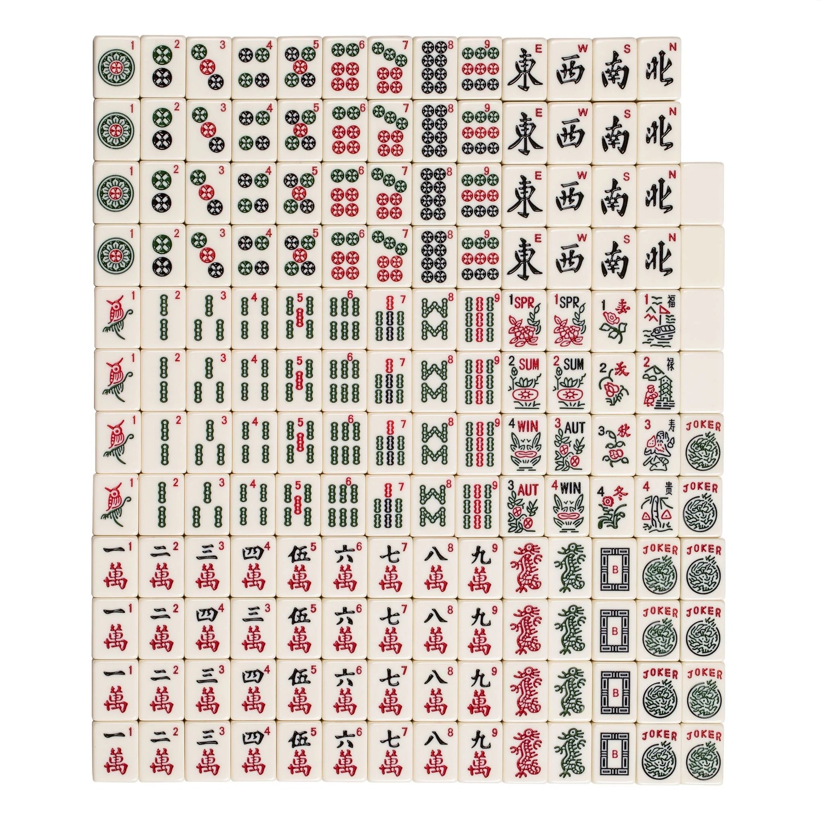 American Mahjong Classic Ivory Tiles (166-Tile Only Set) US-AT007-A New