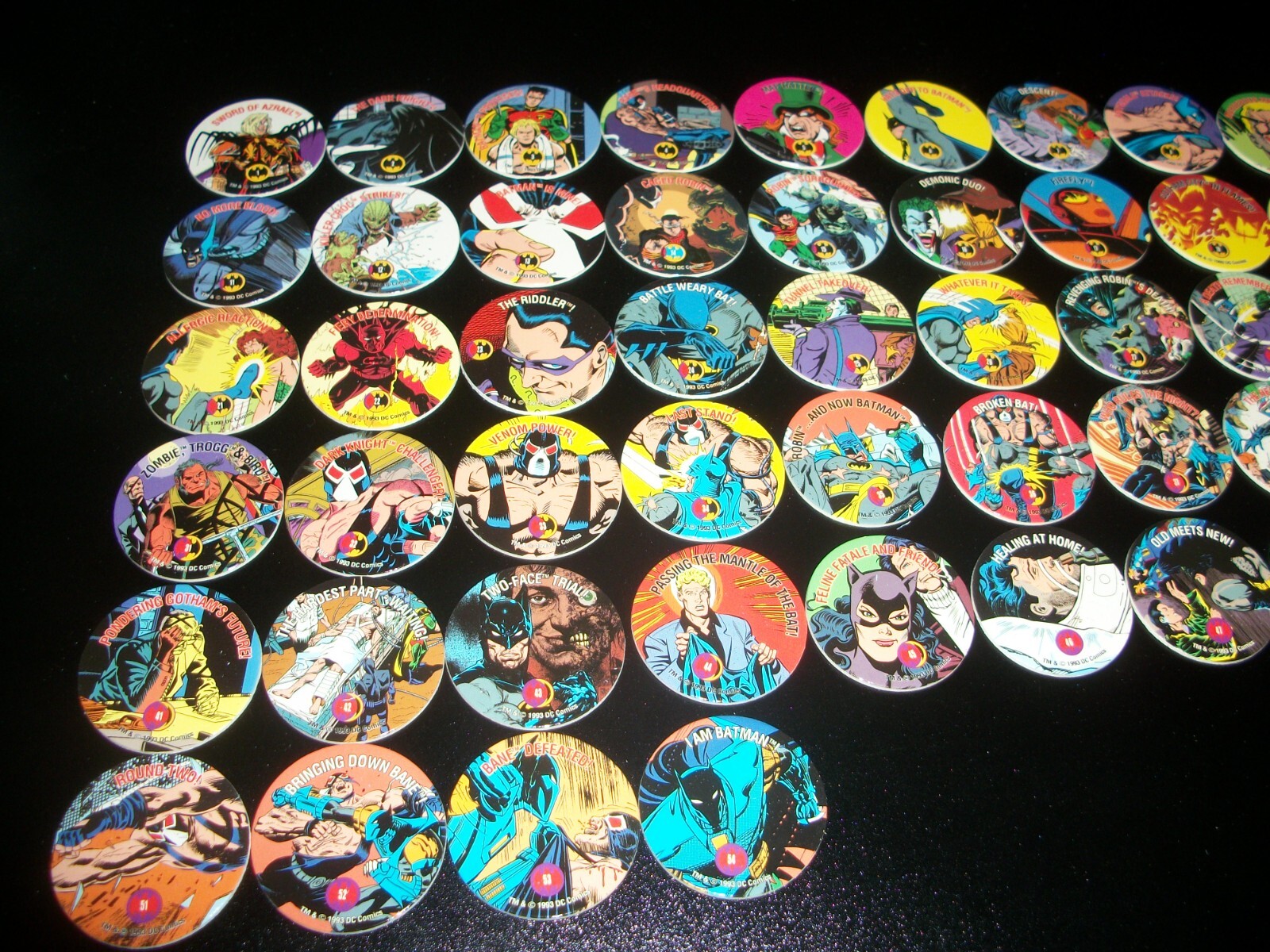 1993 Skybox SkyCaps DC Comics + Batman Complete Set 54 Pogs = 108 Milkcaps Lot