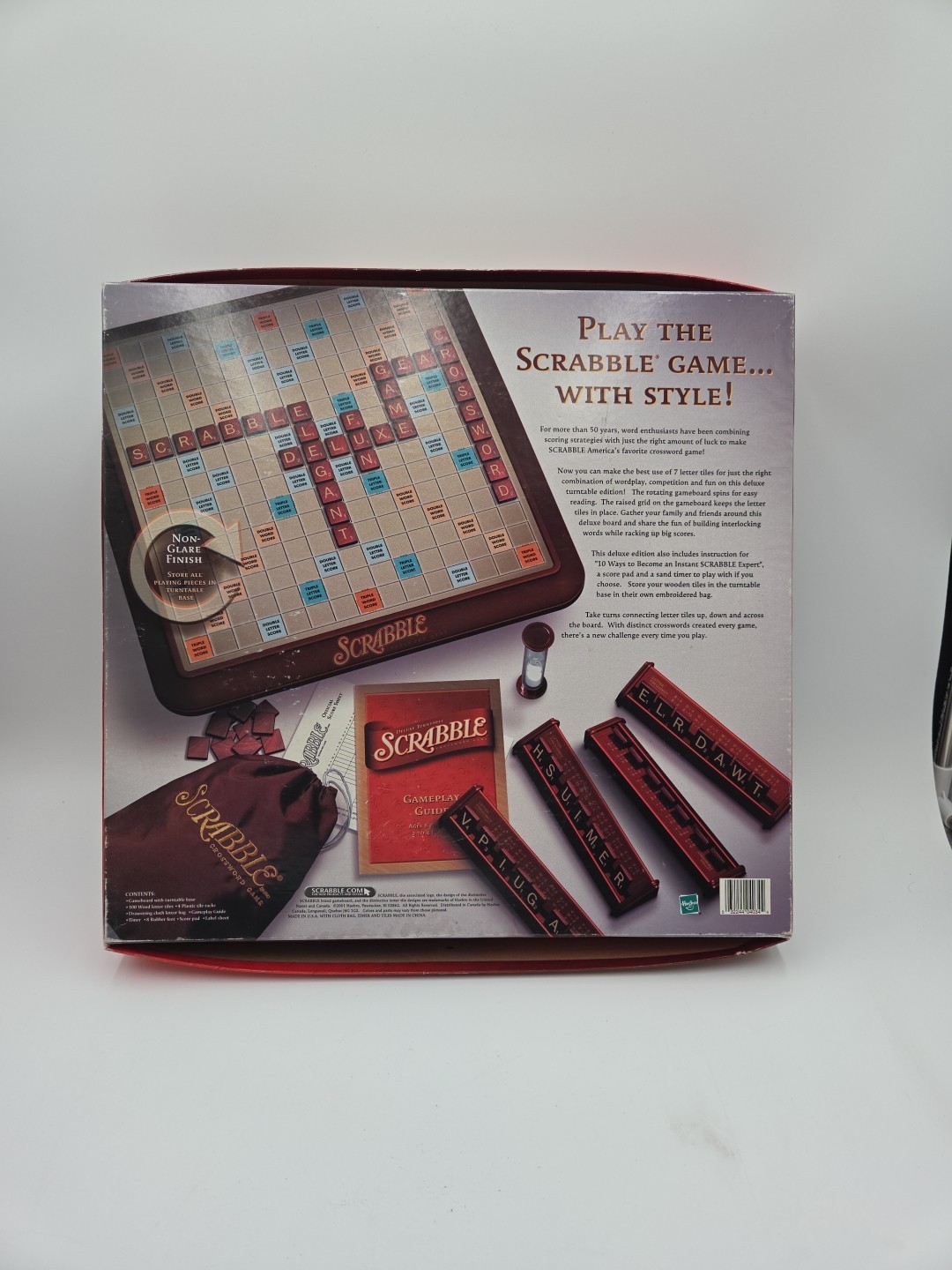 Milton Bradley 4034 Scrabble Deluxe Edition Board Game – Complete