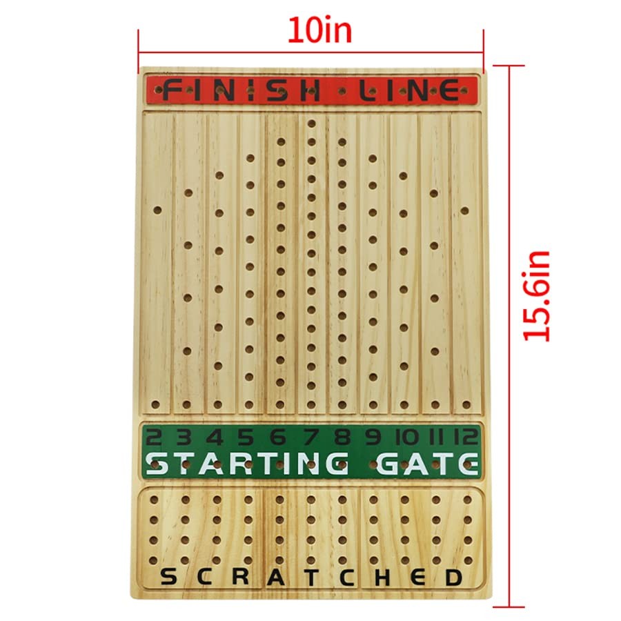Horse Race Board Game Racing Game Thickened Solid Wood with 11 Luxurious Dura…