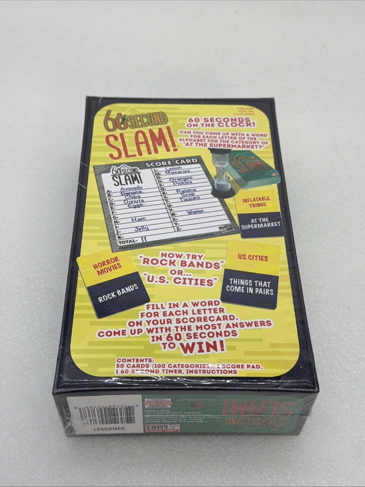 60 Second Slam! The Race The Clock Alphabet Category Game New!