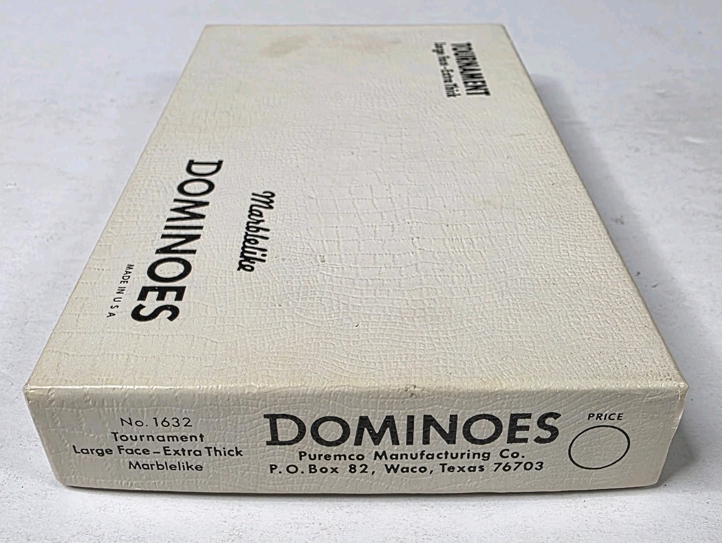 Puremco Tournament Marblelike Dominoes #1632 Large Face Extra Thick Made in USA