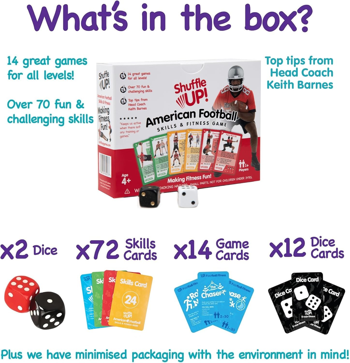 American Football Exercise Cards Shuffle Up 70+ Fun Games
