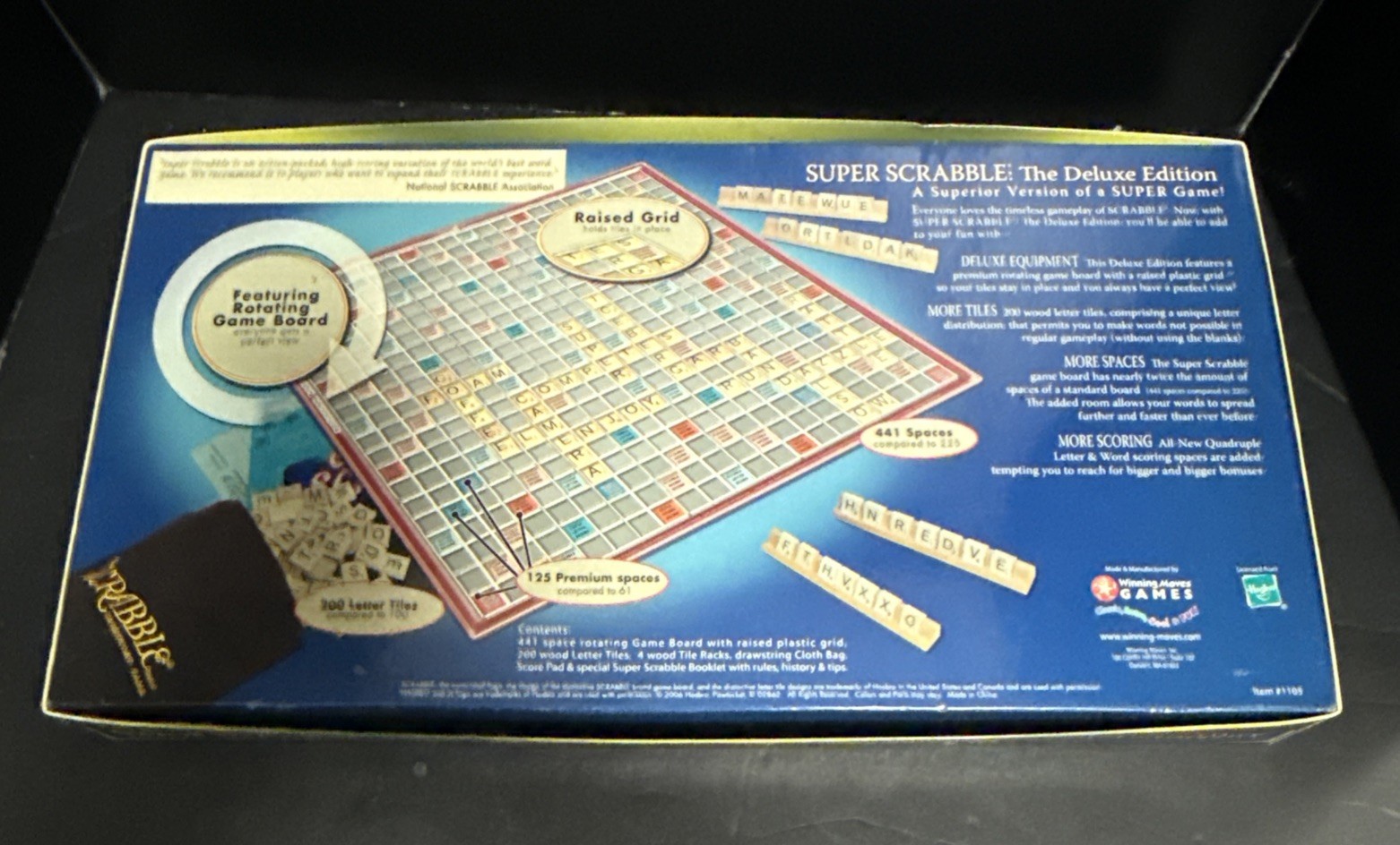 Super Scrabble Deluxe Edition Crossword Board Game 200 Tiles 99% Complete 2006