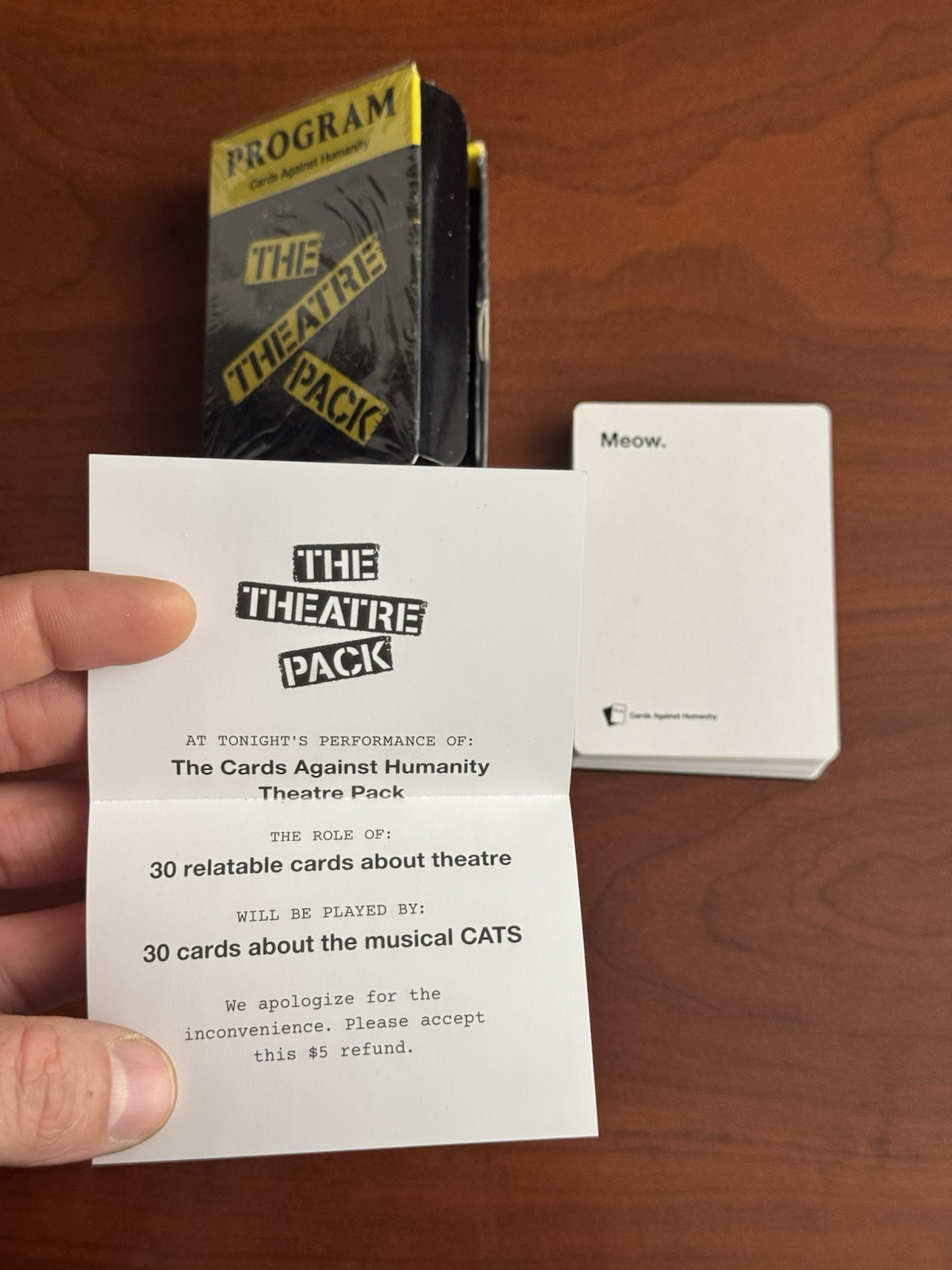 Rare Pack Of Cards Against Humanity CATS Theatre Expansion