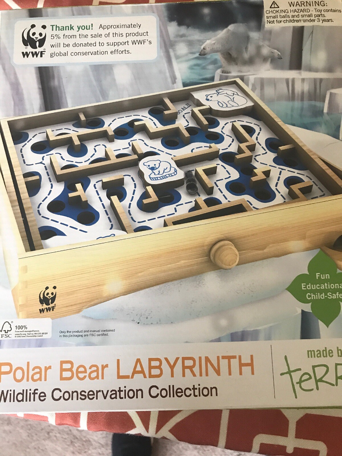 Labyrinth Wooden Maze Game with 2 Marbles Puzzle Game for Family Fun
