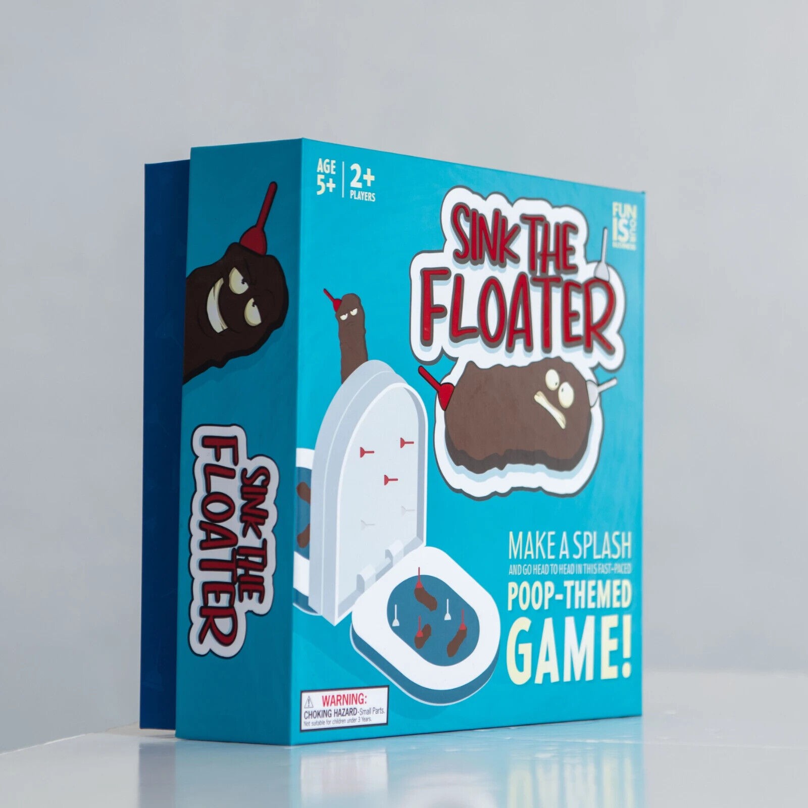 Sink The Poop Floater Board Game 2 Player Children Funny Stink Fart Toilet Turd
